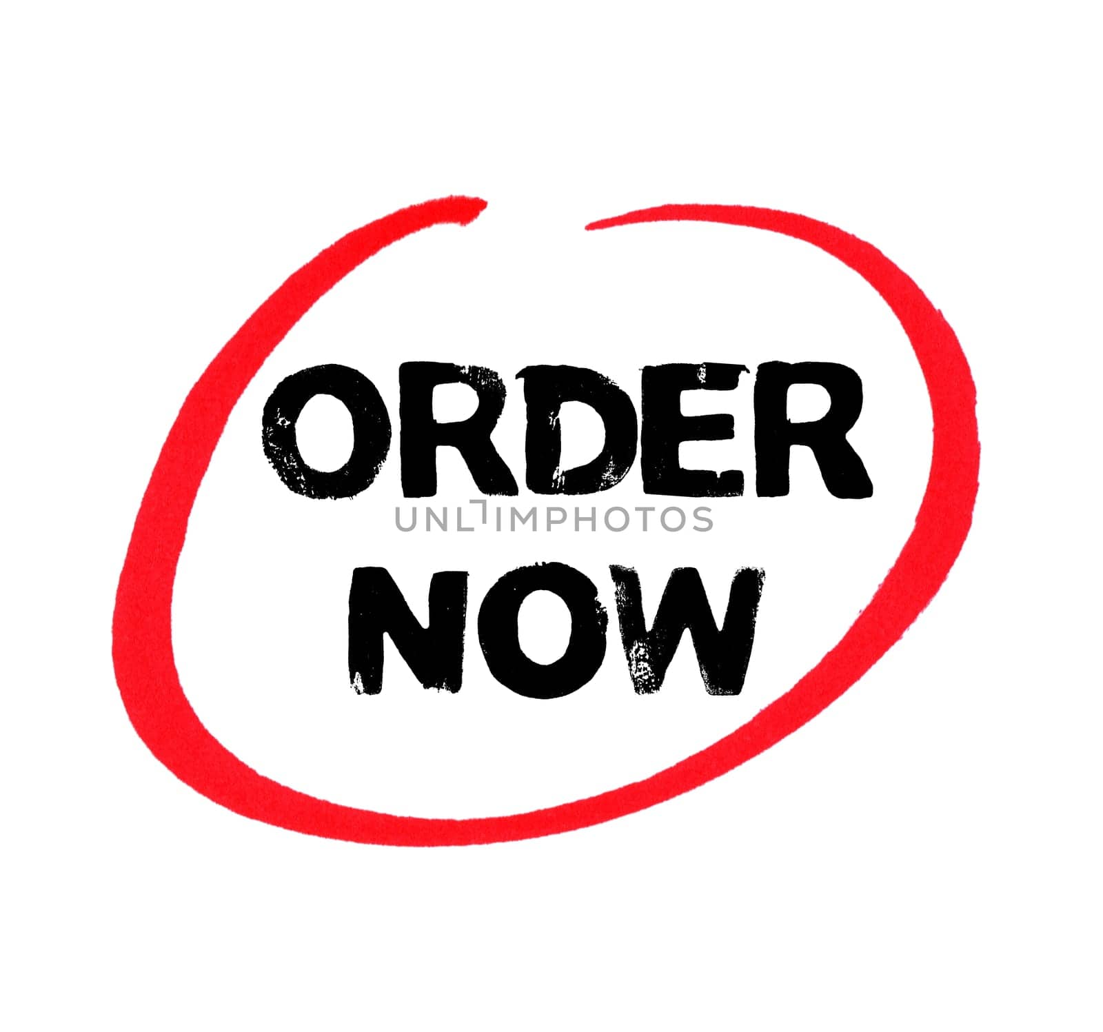Order now with hand drawn red circle