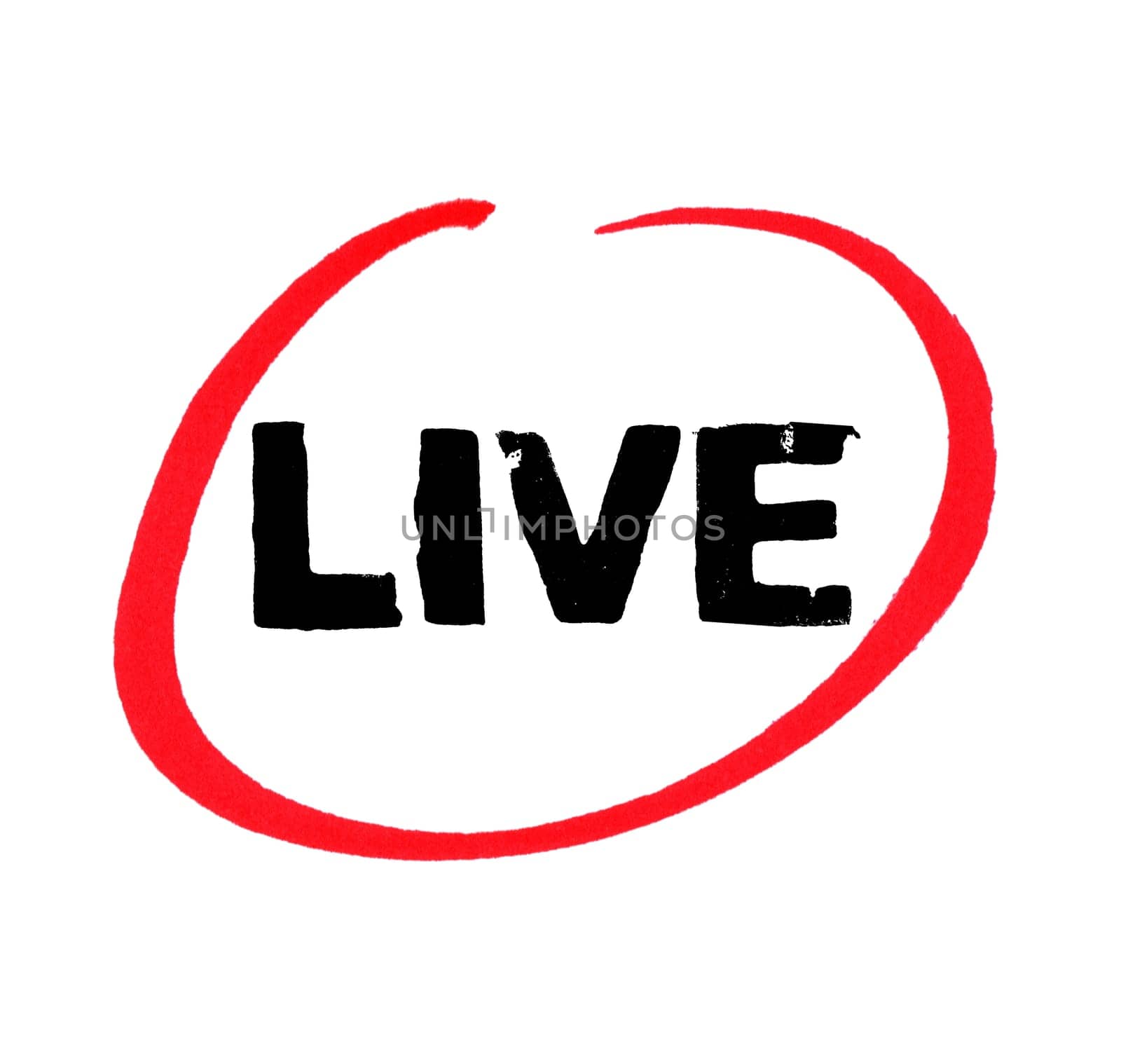 Live with hand drawn red circle - Livestream