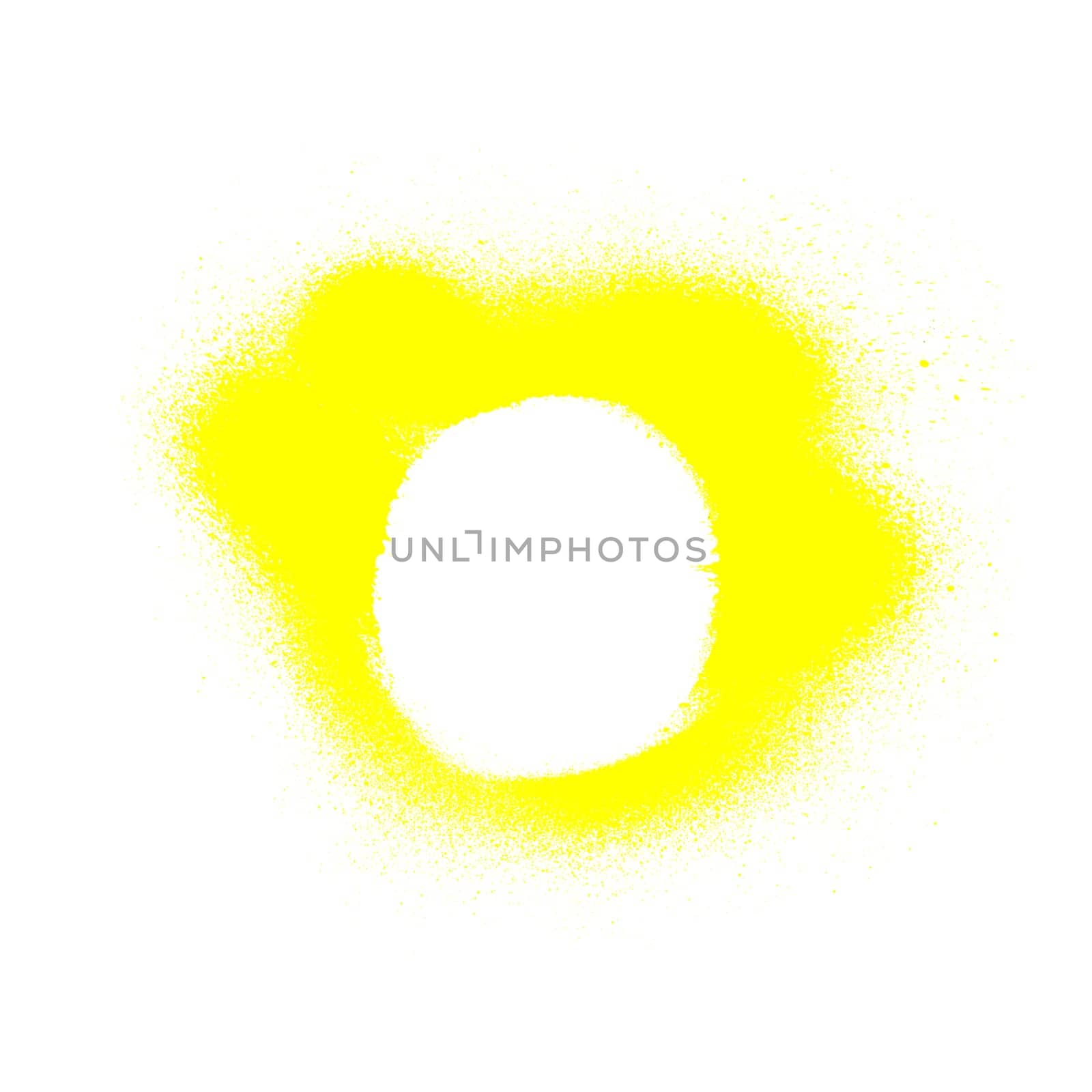 Yellow graffiti frame - Grunge circle made with yellow color
