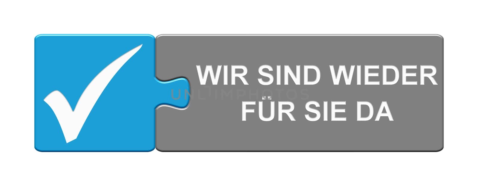 Isolated Puzzle Button: We are there for you in german language