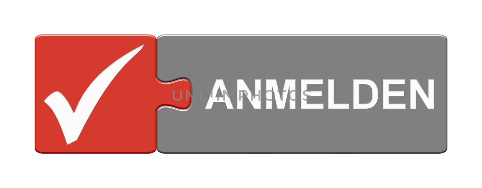 Isolated Puzzle Button: Sign In in german language