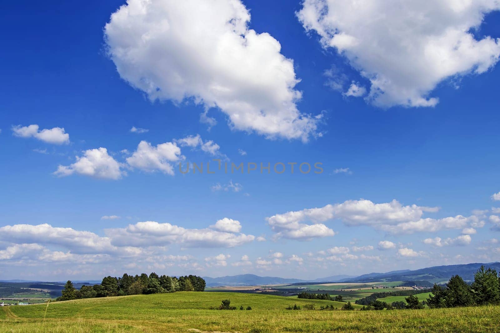 Landscape with villages and clouds