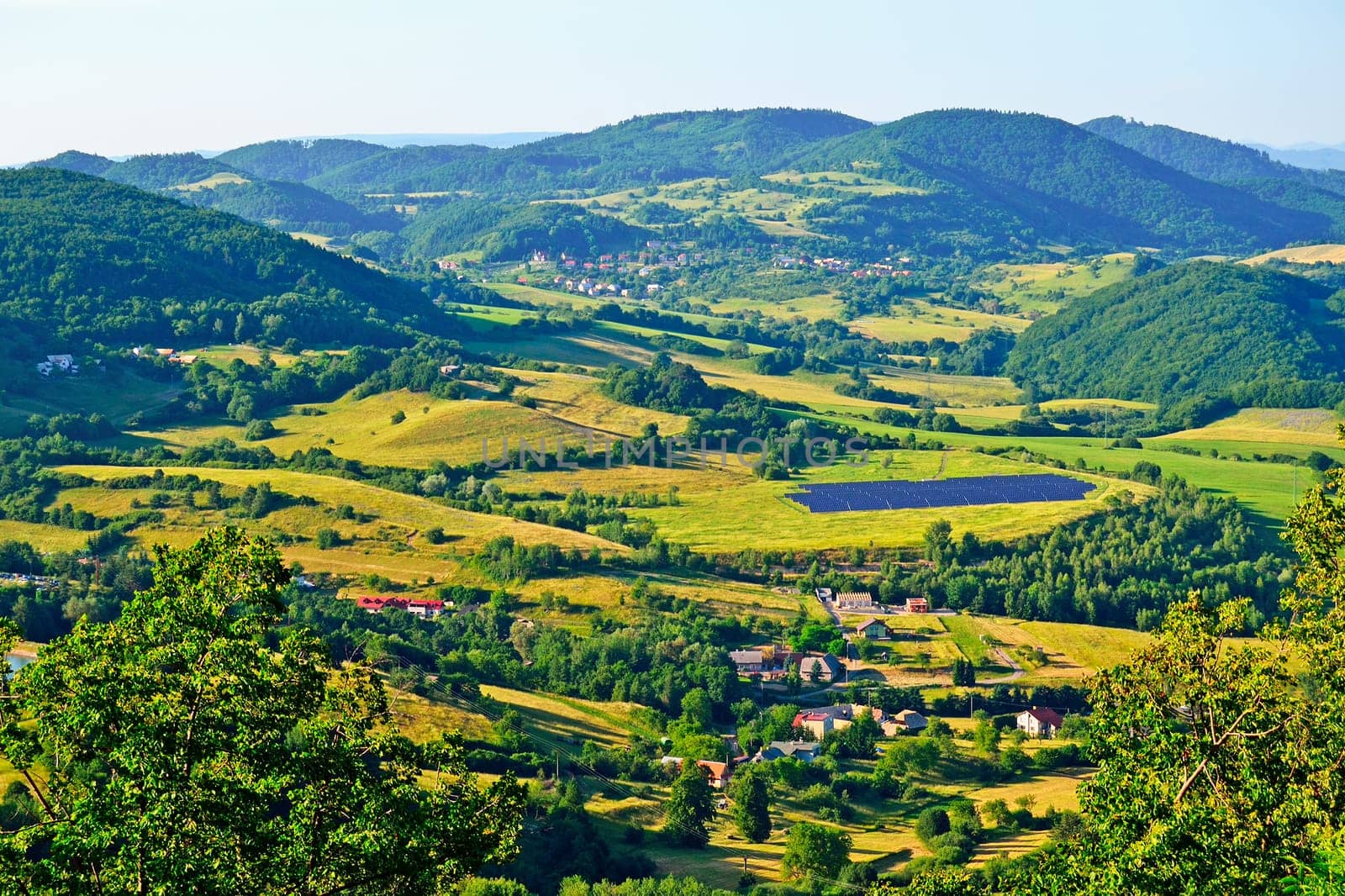 Landscape with village in Slovakia
