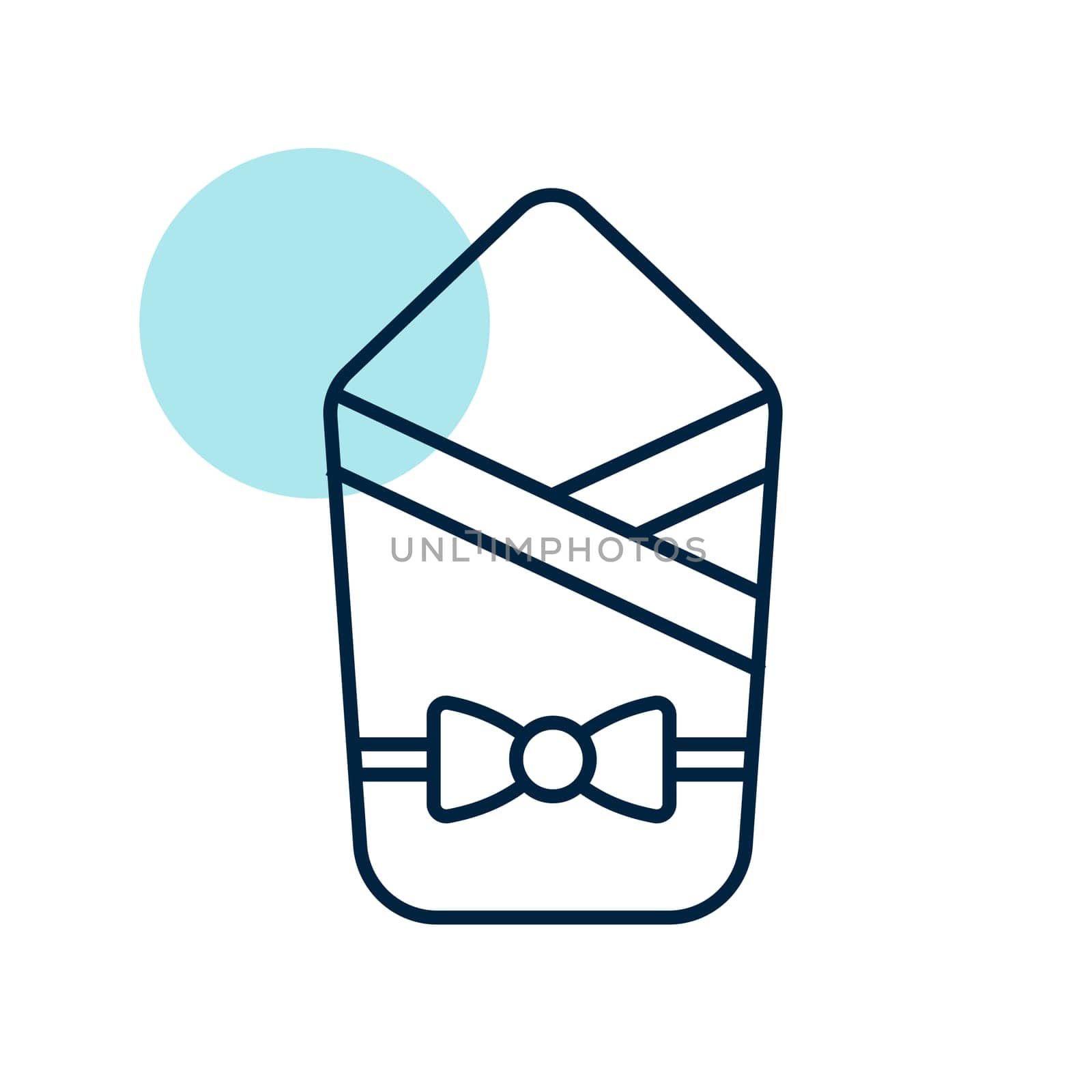 Baby sleeping bag isolated vector icon. Envelope for newborn. Graph symbol for children and newborn babies web site and apps design, logo, app, UI