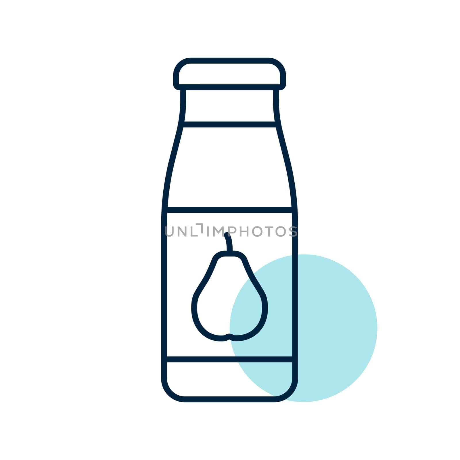 Bottle of pear juice vector icon. Graph symbol for children and newborn babies web site and apps design, logo, app, UI