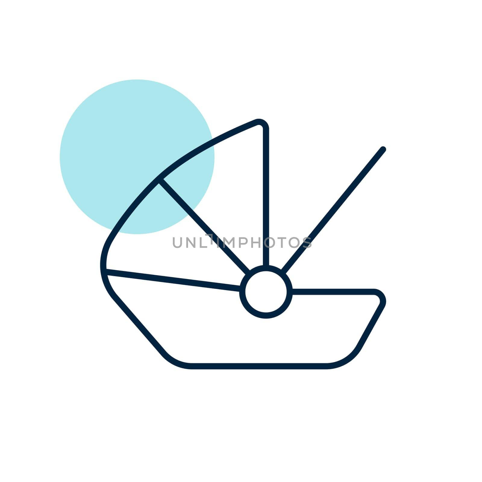 Carrycot baby vector icon. Graph symbol for children and newborn babies web site and apps design, logo, app, UI