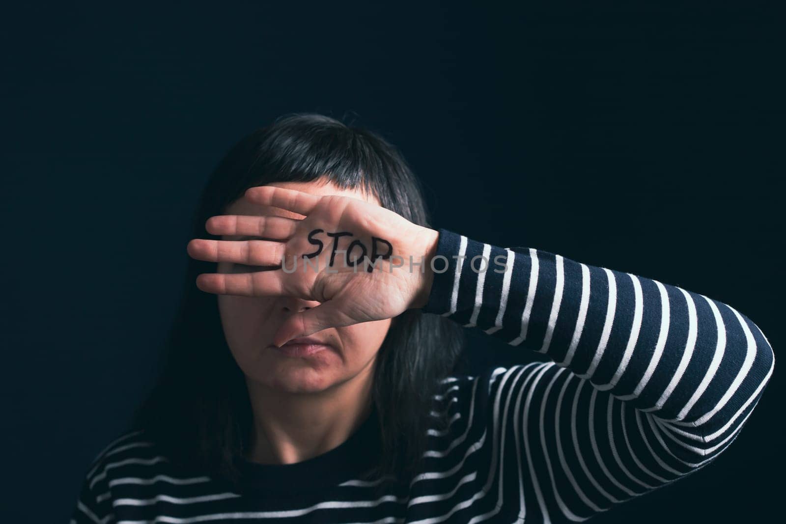 Women violence and abused concept. Stop domestic violence against women and human trafficking.