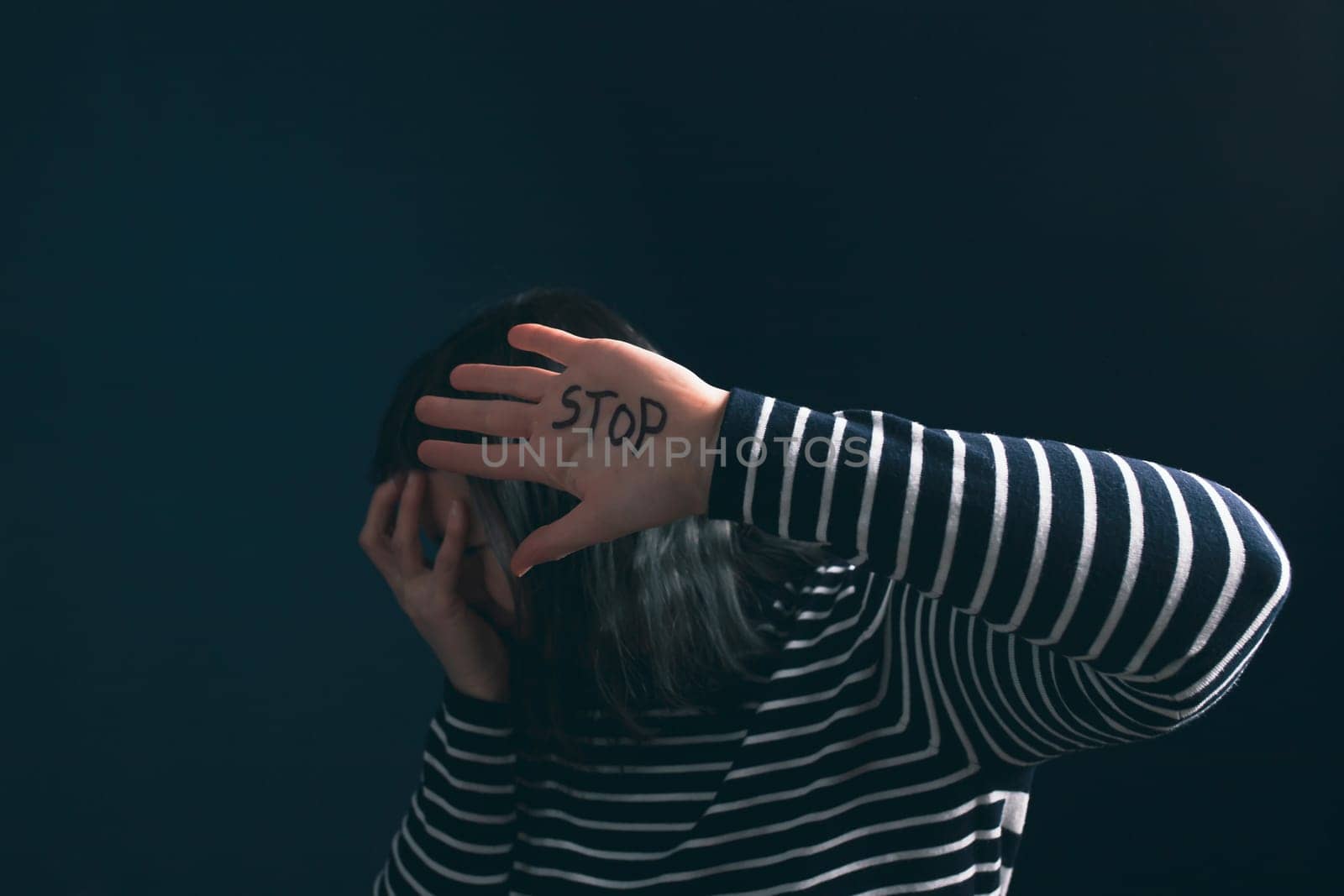 Women violence and abused concept. Stop domestic violence against women and human trafficking.
