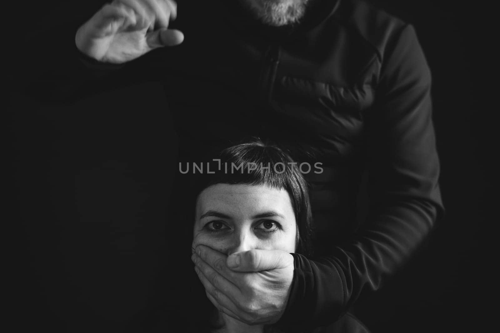 Woman being beated by her husband. Women suffering from domestic violence