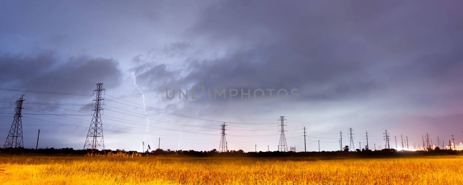 Lightning strikes behind the lines designed to carry it in South Texas