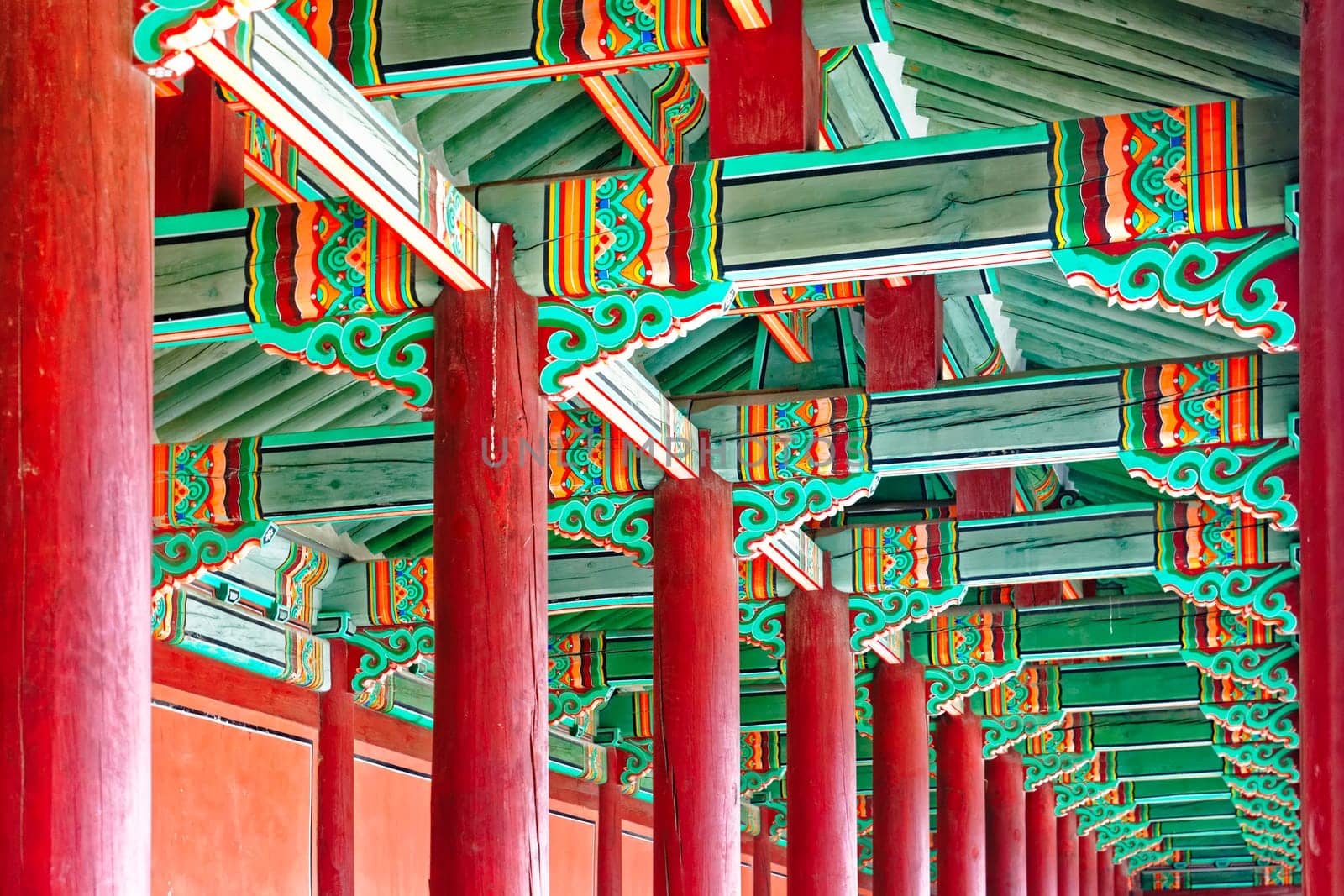 hallway in the korean ancient palace, seoul