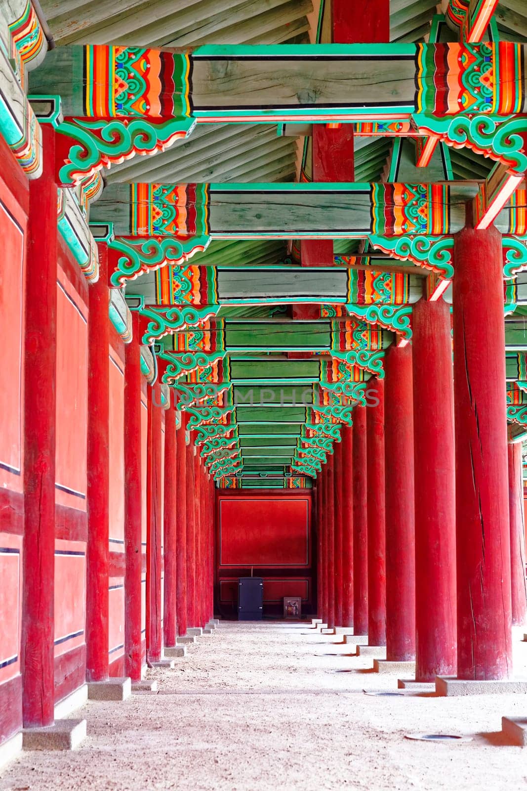 hallway in the korean ancient palace, seoul