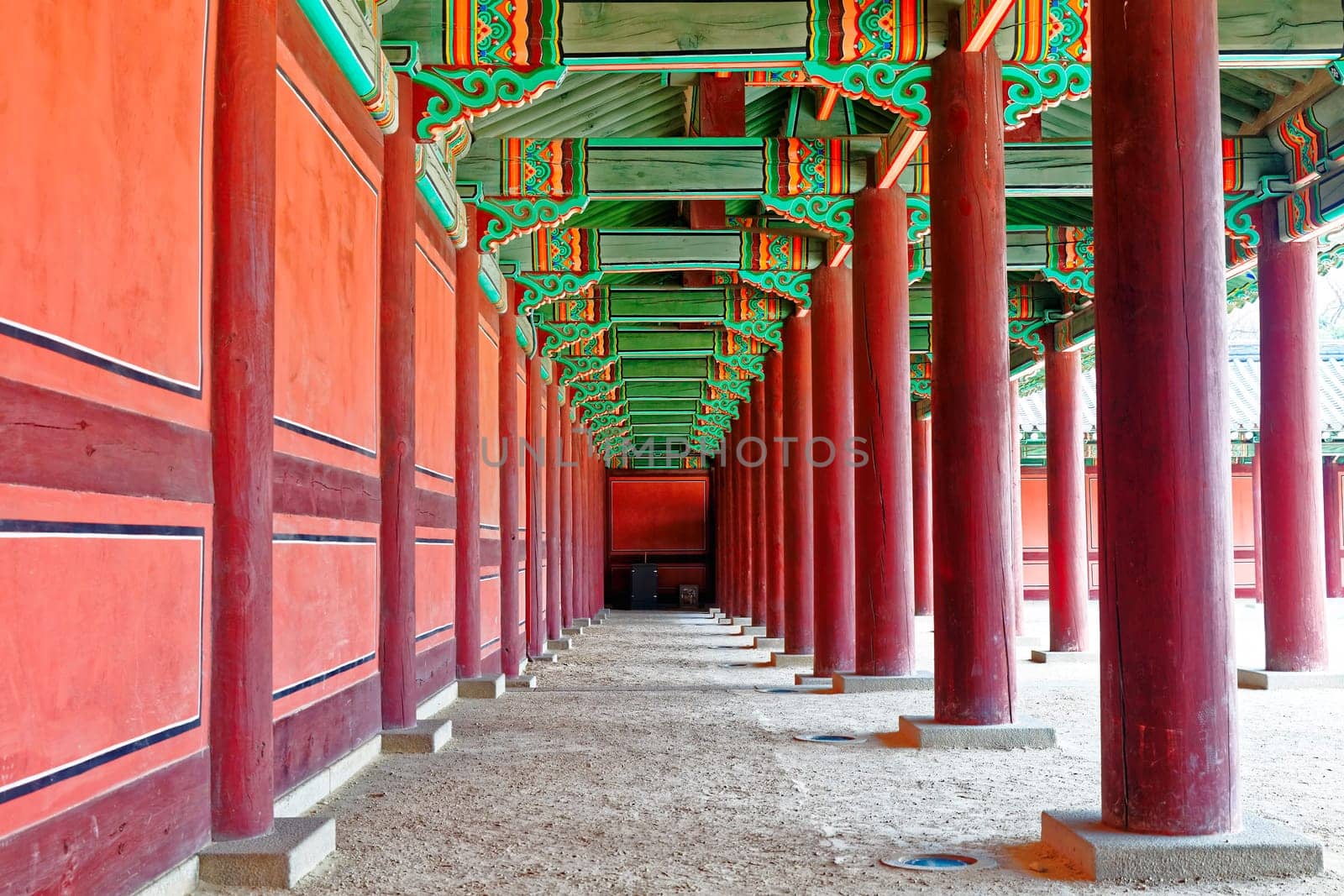 hallway in the korean ancient palace, seoul