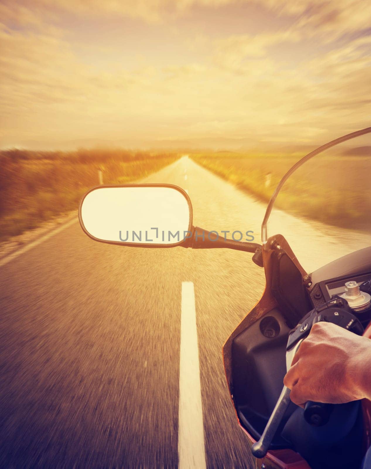 Motorcycle driving on highway
