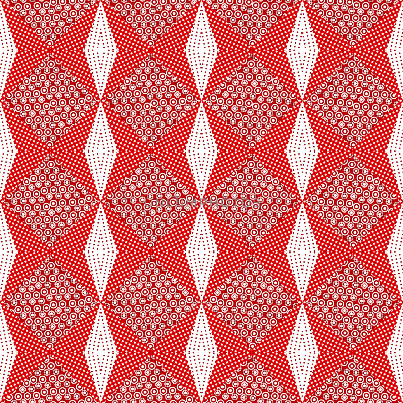 Geometric seamless pattern with circles, dots and tablecloth print