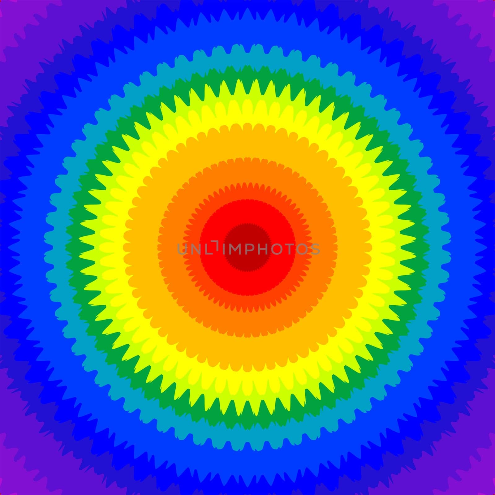 Concentric circle in the colors of the chakras