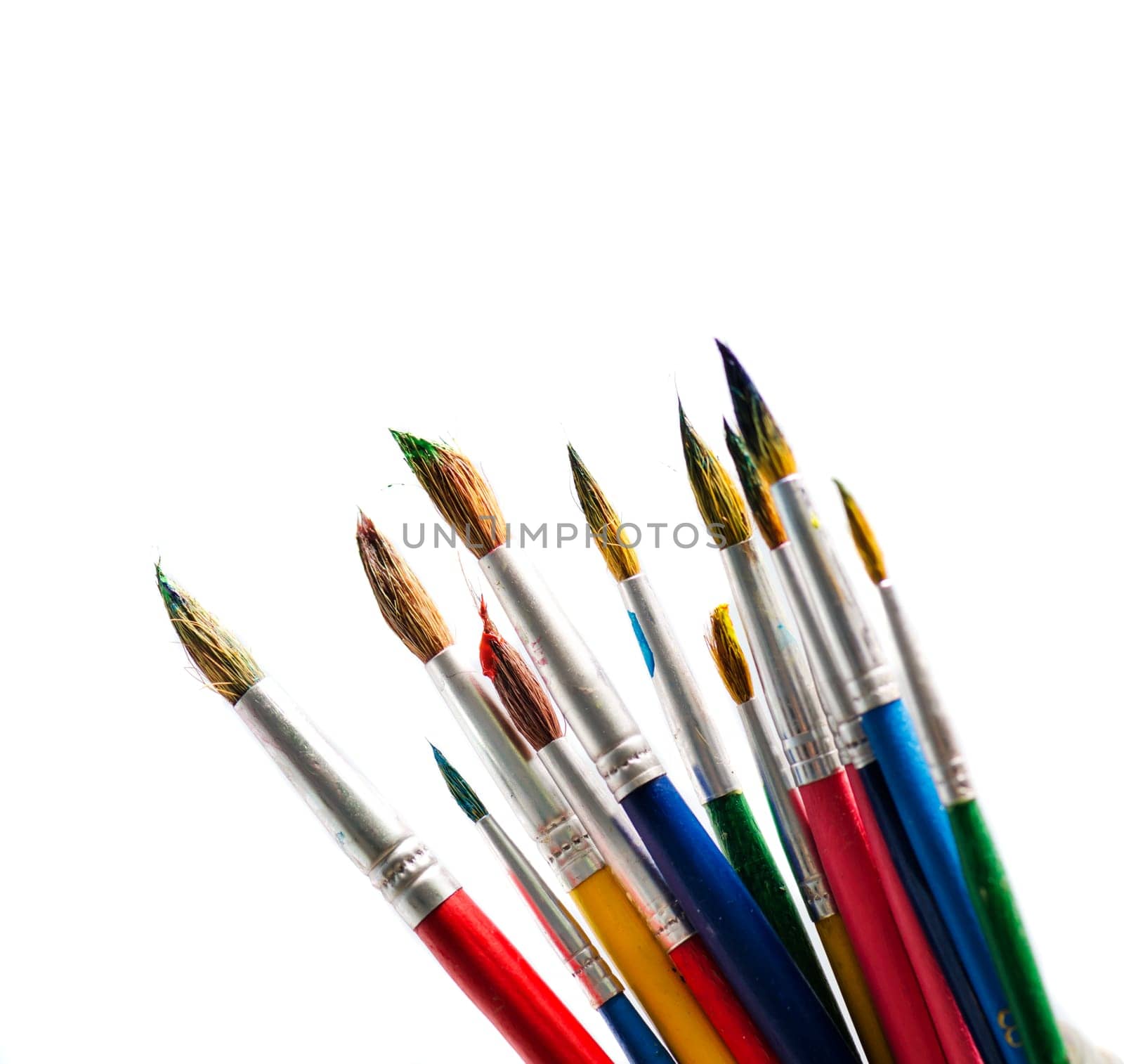 Art brushes isolated over white background