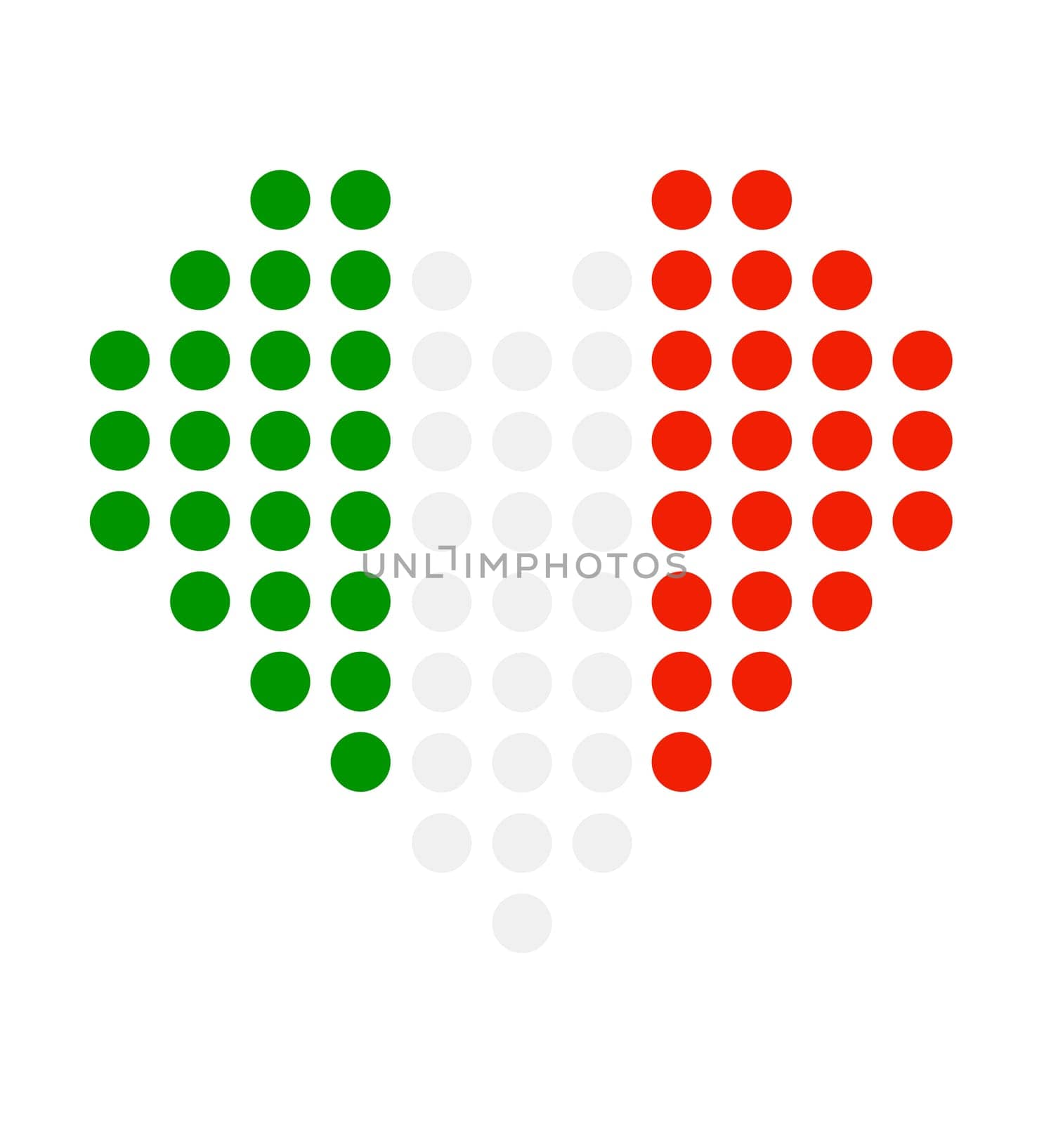 Heart icon with dots: Italy
