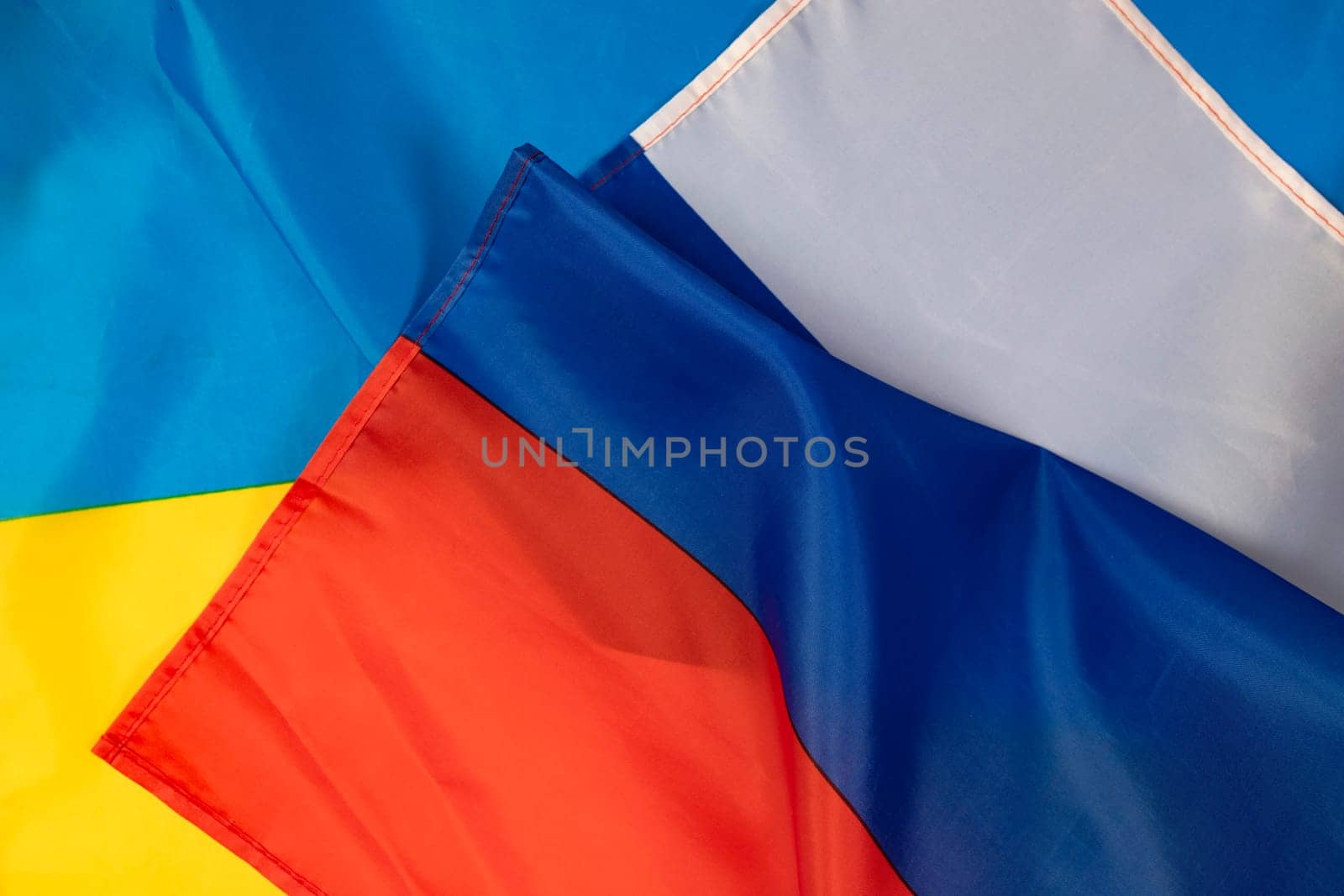 Flags of Russia and Ukraine. Russian-Ukrainian war