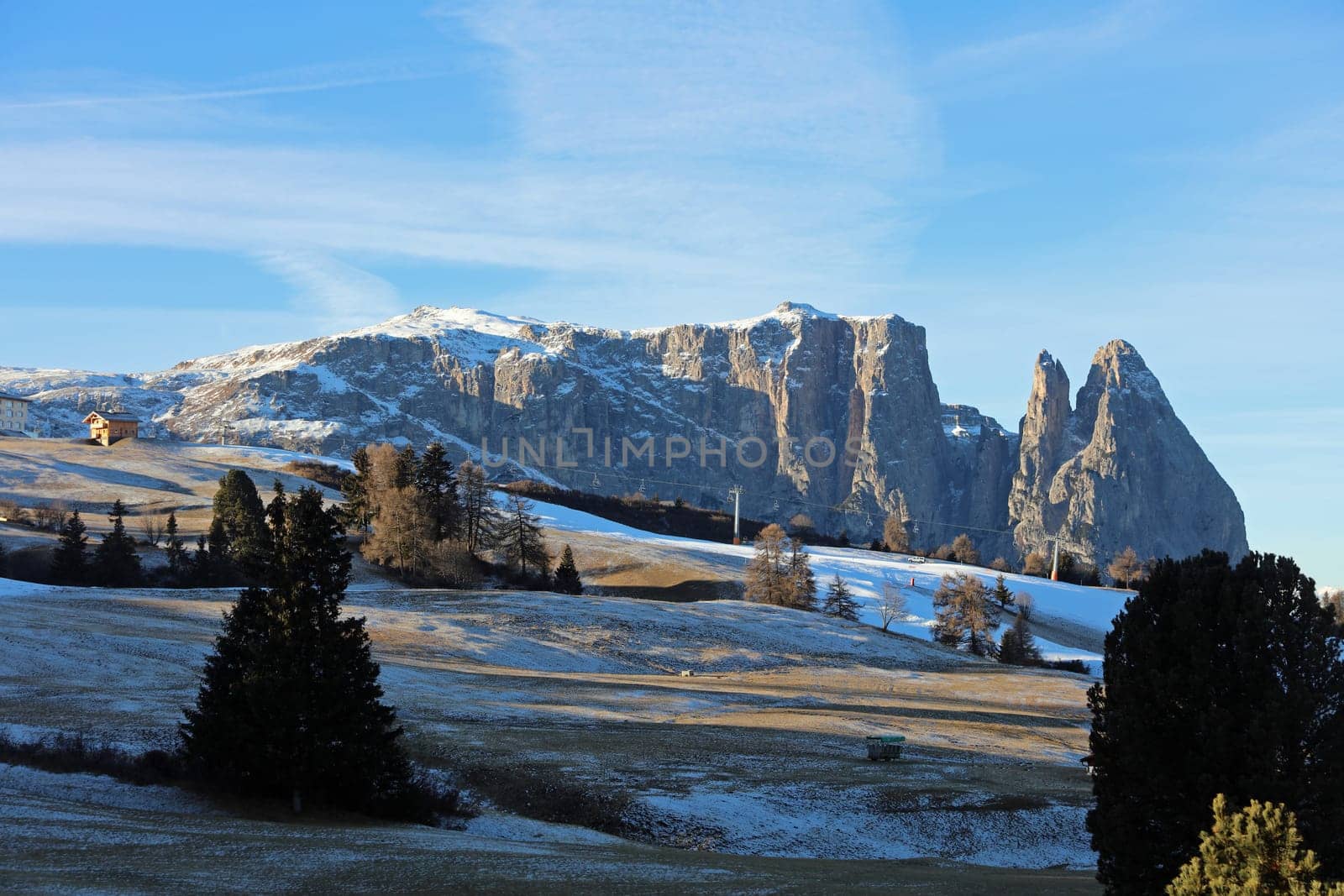 Schlern Mountains on Seiser Alm. South Tyrol. Italy