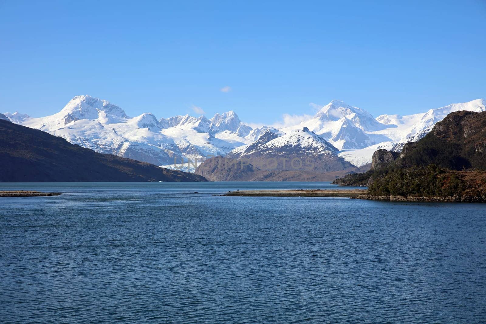 Ainsworth Bay and Marinelli Glacier in Patagonia. Chile