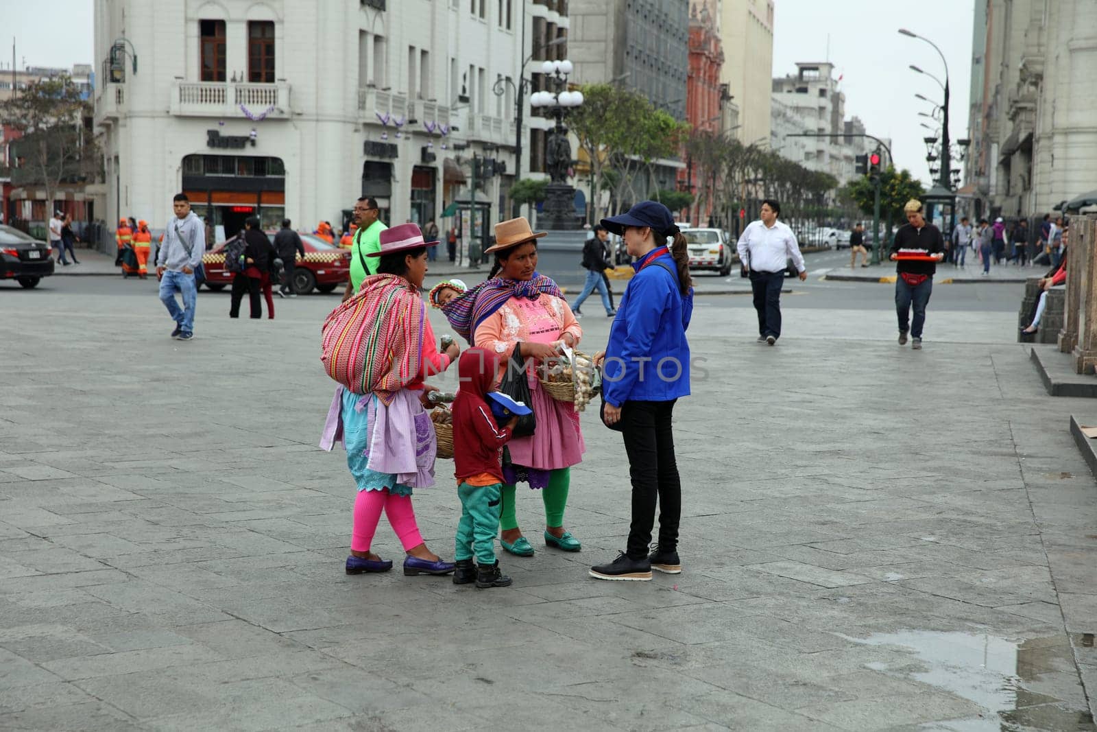 People in the Streets of Lima. Peru