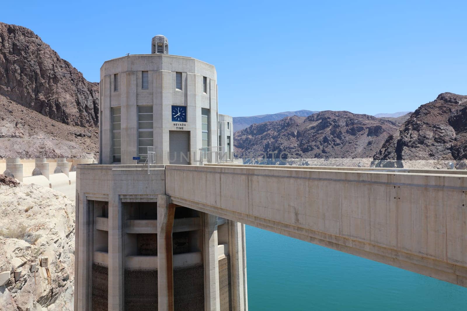 Hoover Dam on Colorado River at the Stateline of Nevada-Arizona. USA