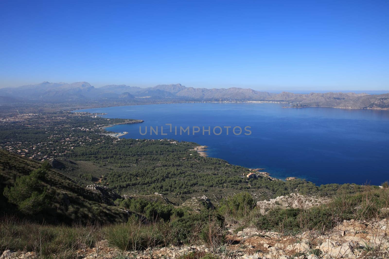 Bay of Alcudia in Northern Majorca. Spain. Europe