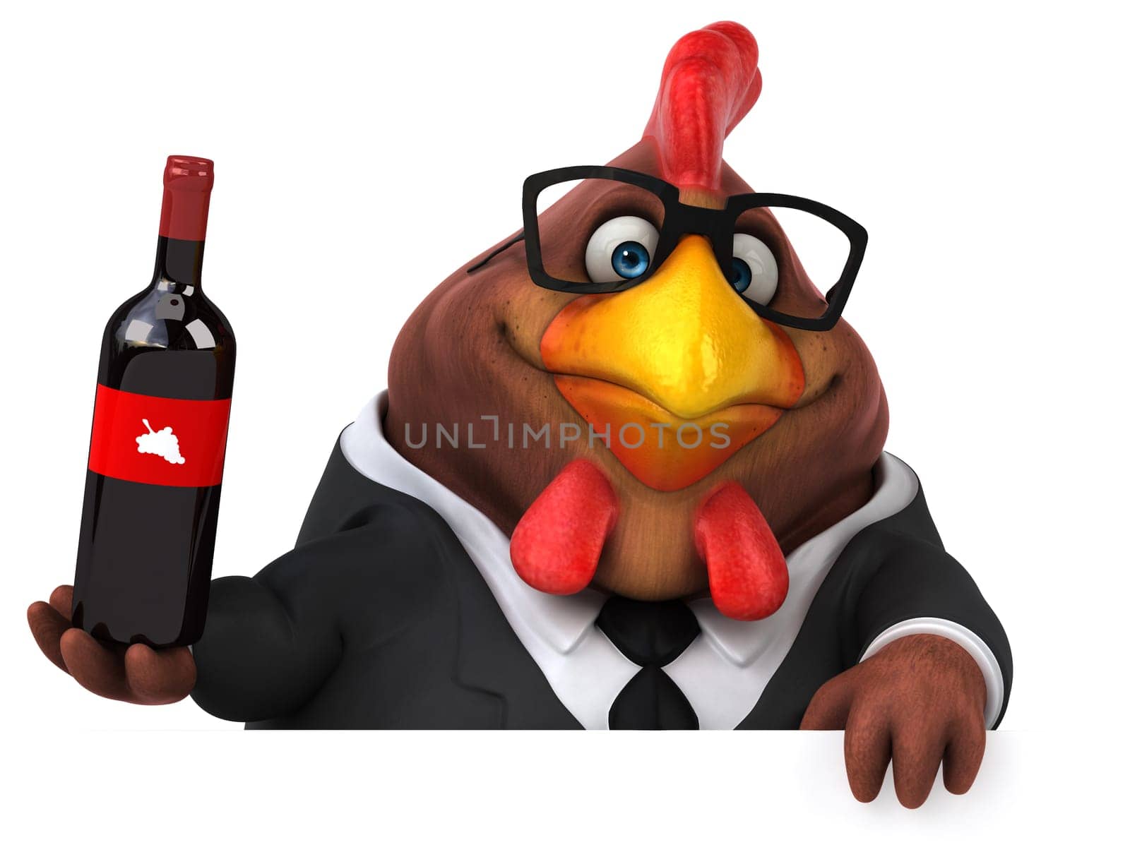Fun chicken - 3D Illustration