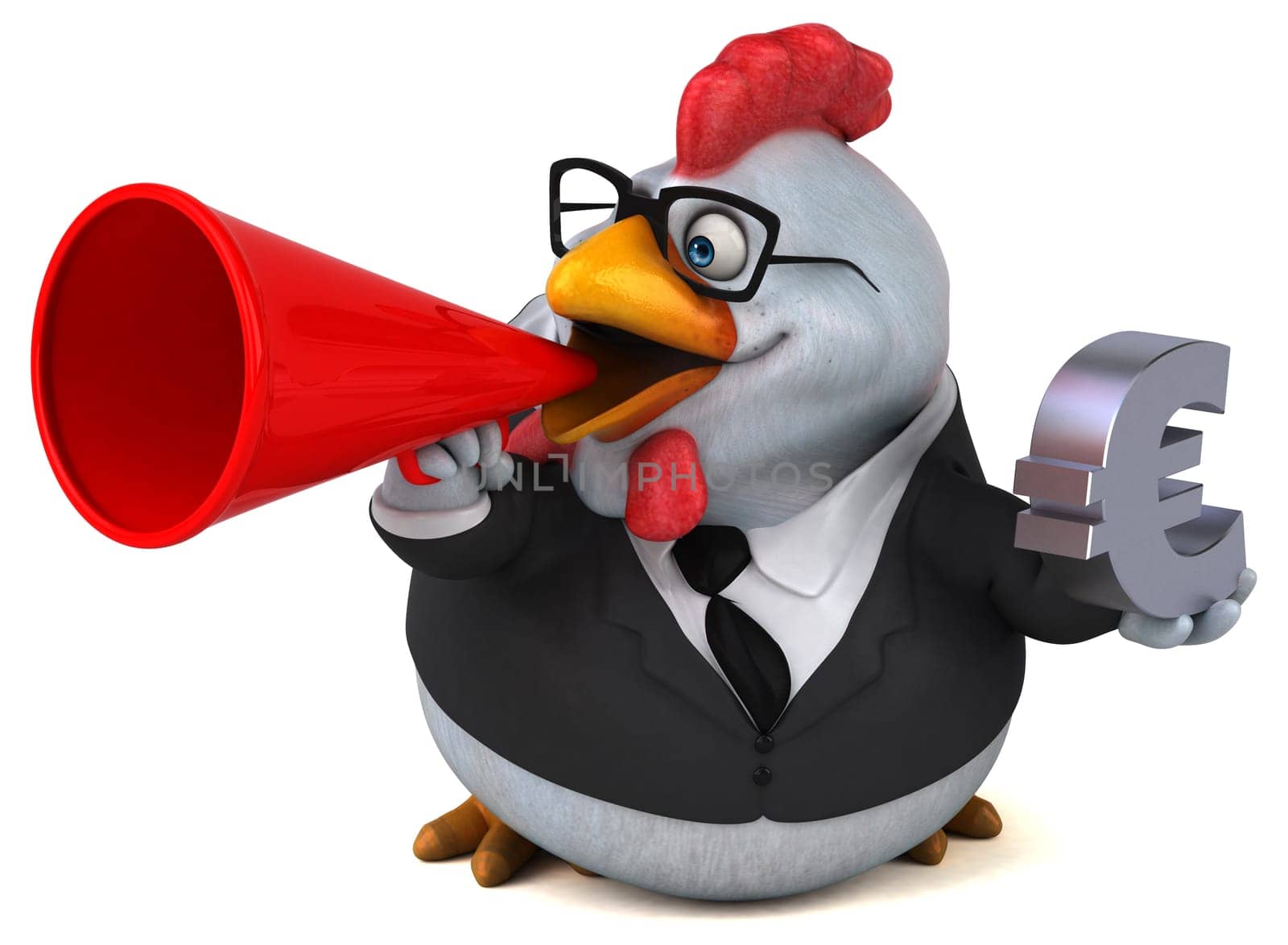 Fun chicken - 3D Illustration