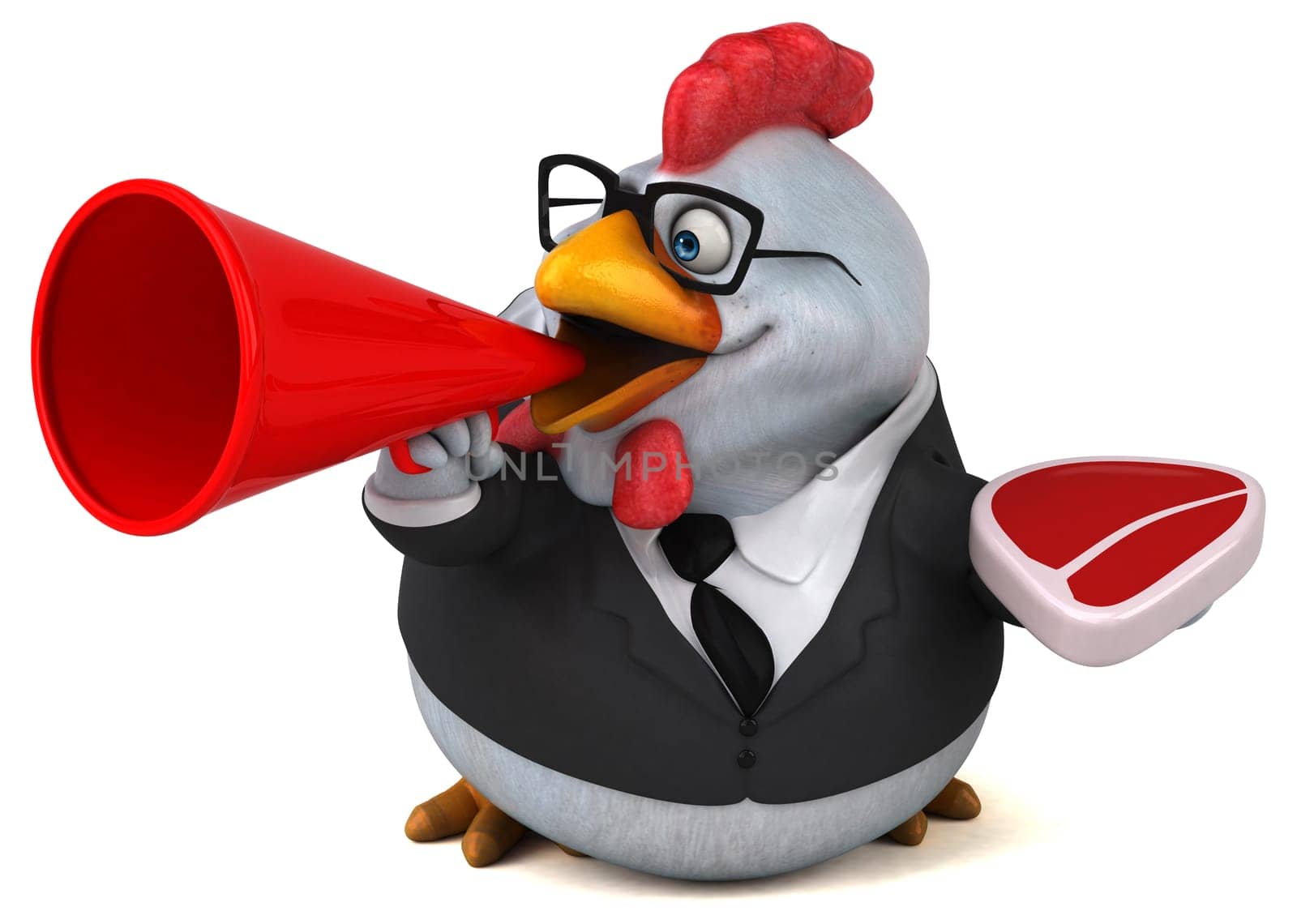 Fun chicken - 3D Illustration