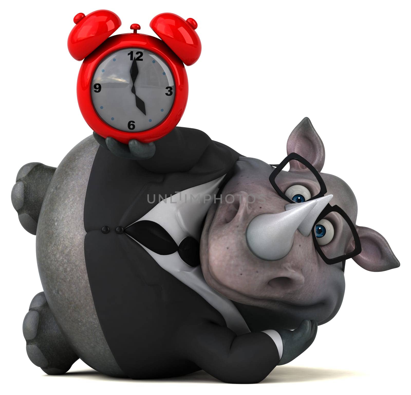 Fun rhinoceros - 3D Illustration