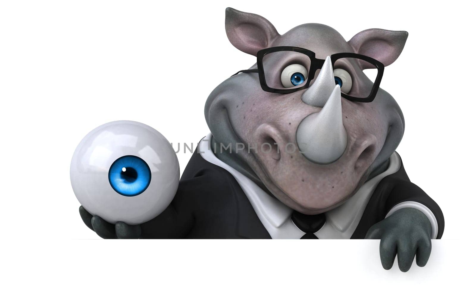 Fun rhinoceros - 3D Illustration