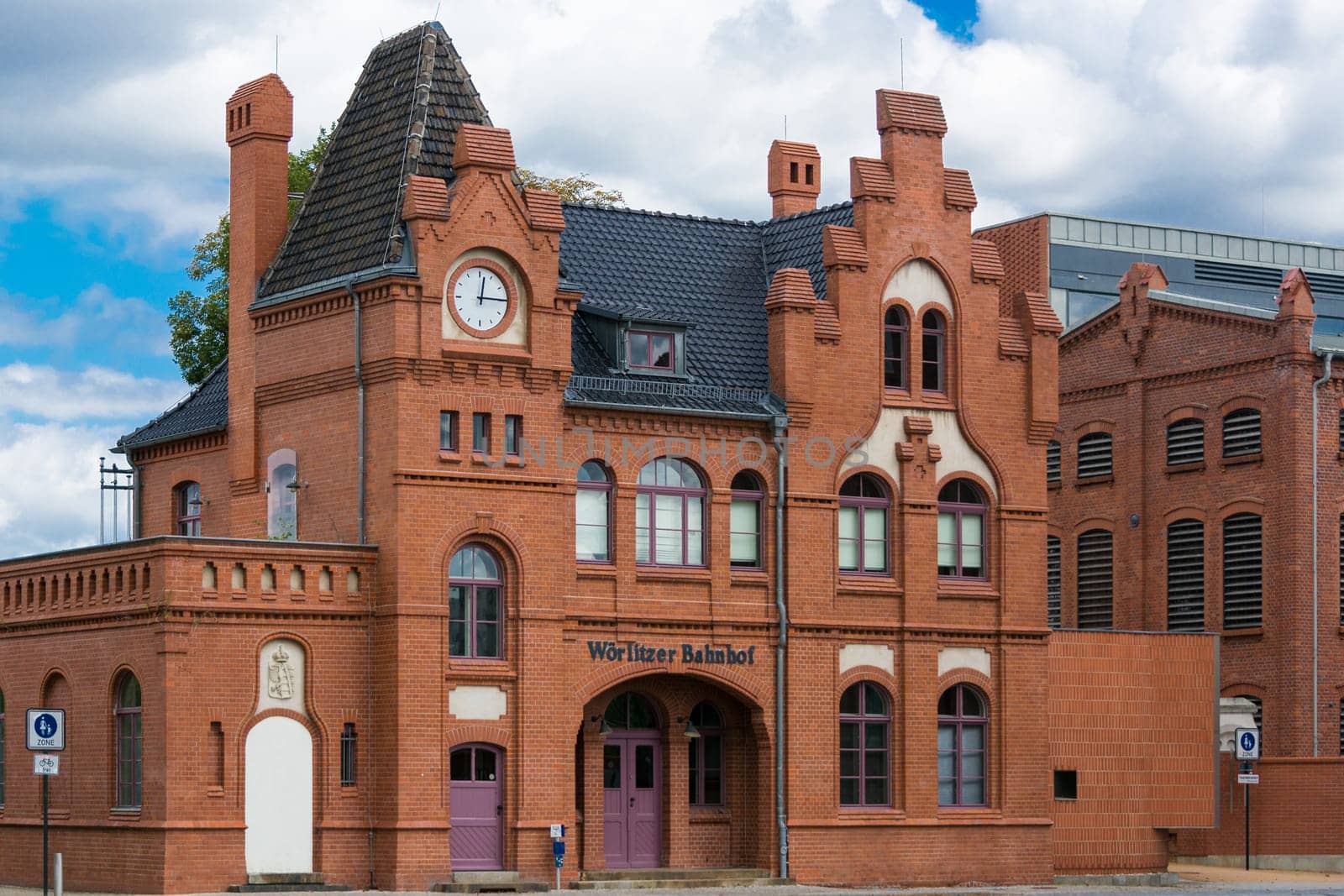 DESSAU - AUGUST 05, 2018:.Woerlitzer Bahnhof, Dessau, Saxony-Anhalt, Germany