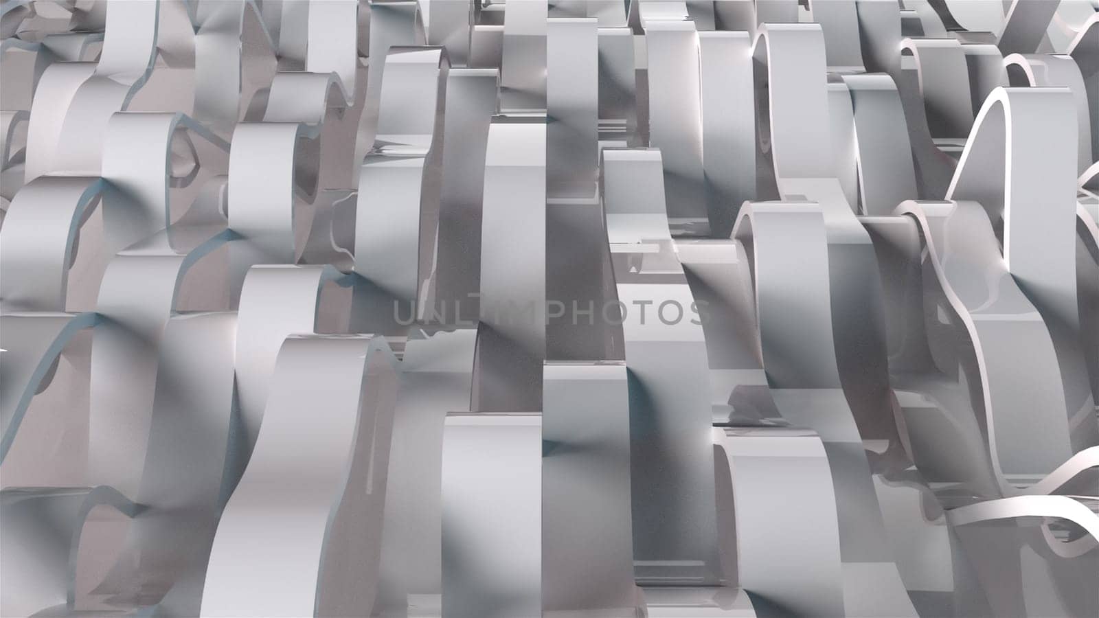 3d rendering of white wavy lines surface. Computer generated abstract dynamic background.