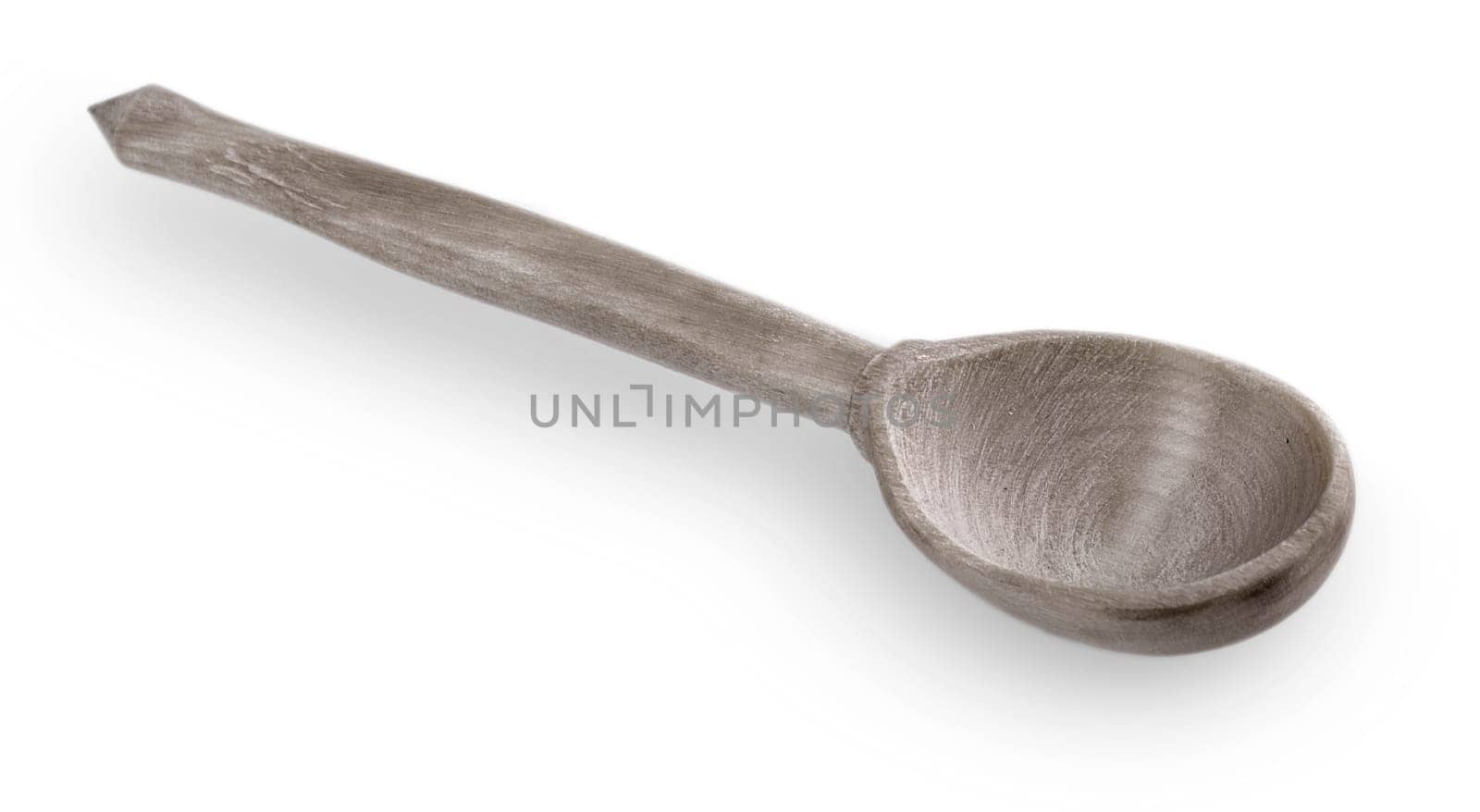 The Small wooden spoon isolated on white background