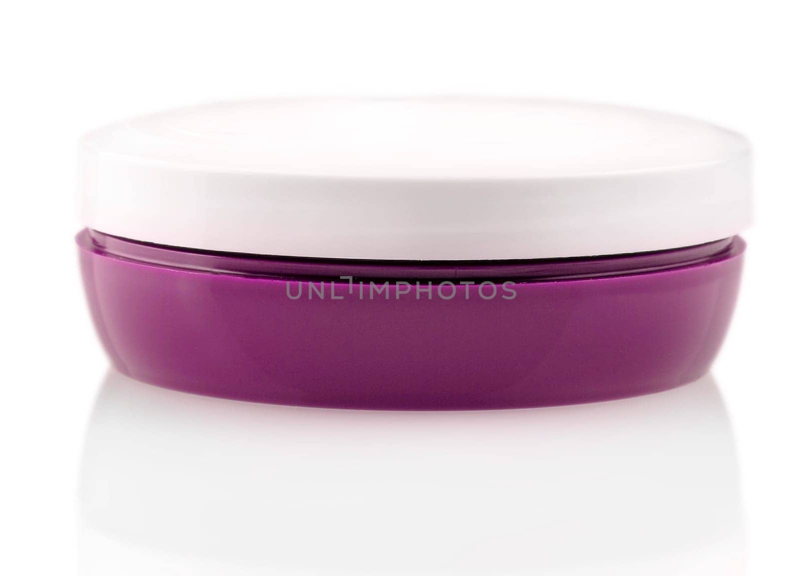 The Closed jar with hand cream isolated on white background
