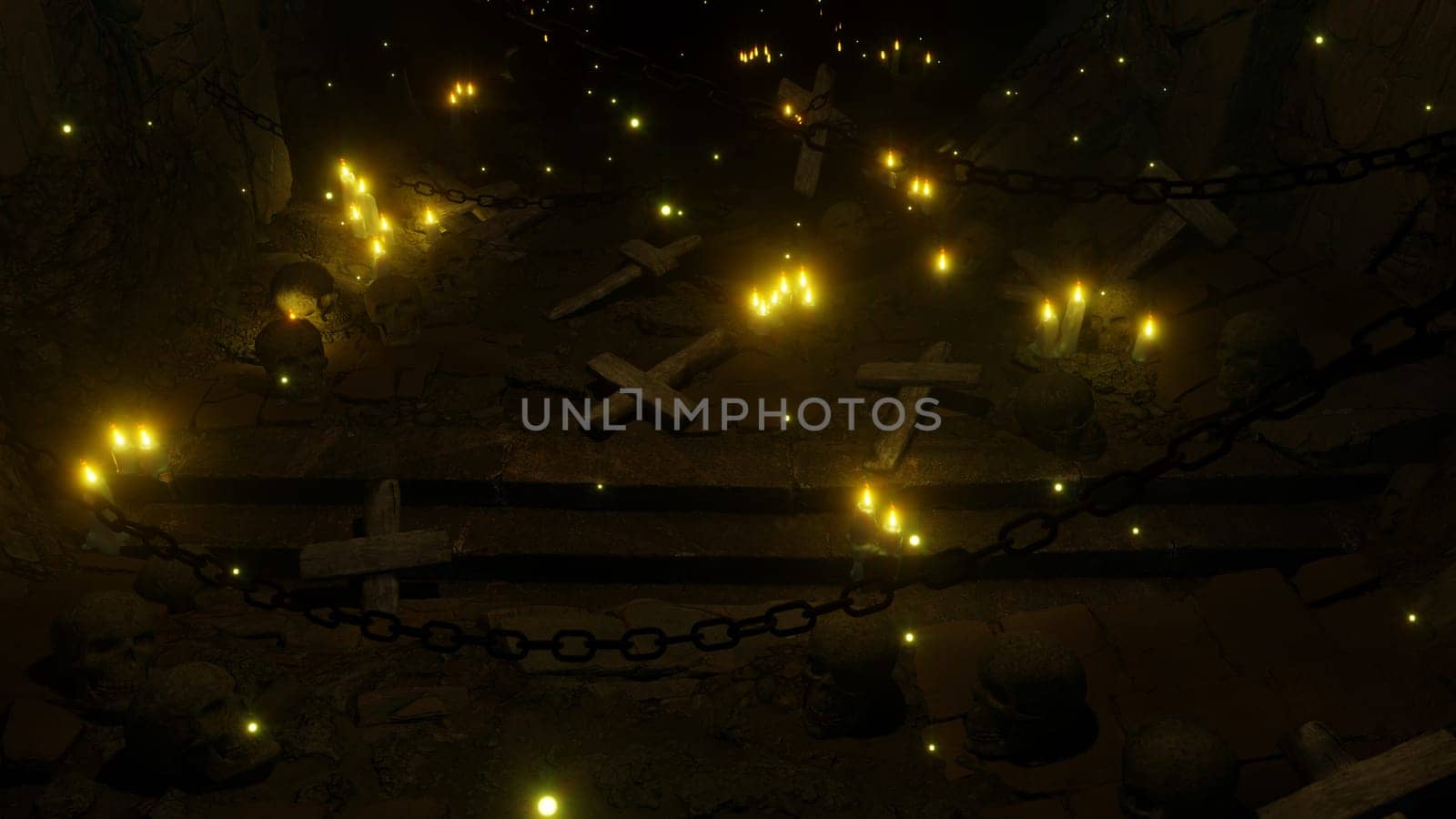 3D illustration Background for advertising and wallpaper in scary  and horror scene. 3D rendering in decorative concept.