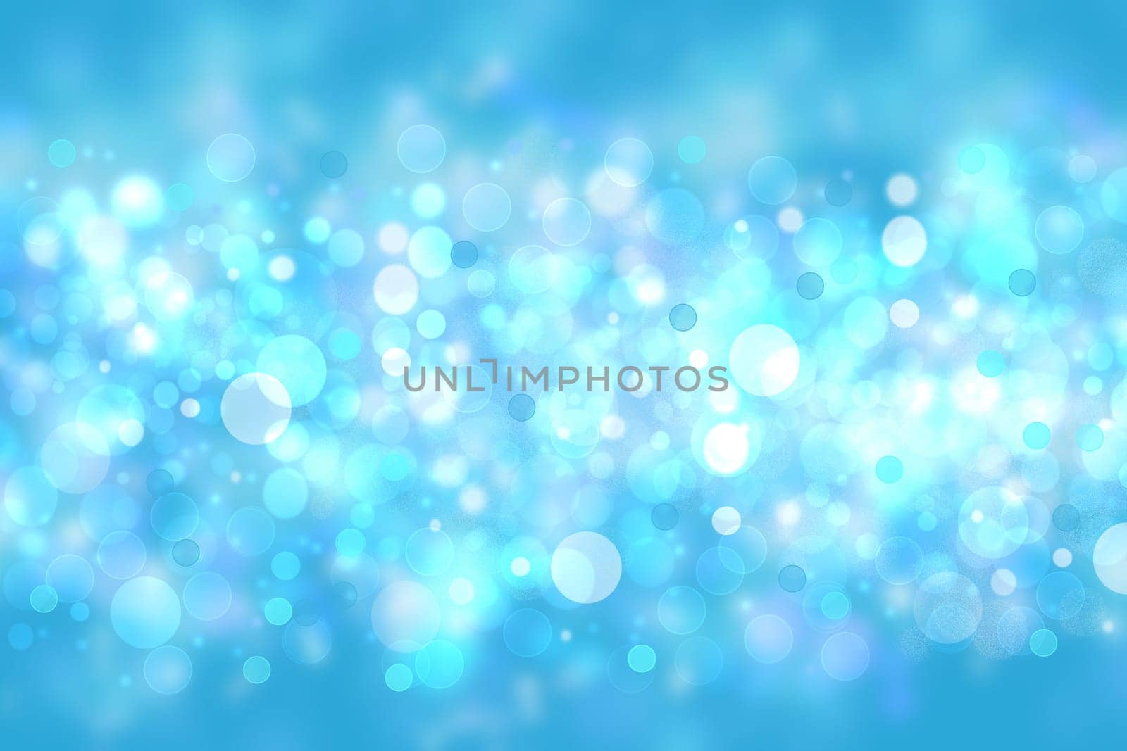 Abstract blurred fresh vivid spring summer light delicate pastel blue turquoise white bokeh background texture with bright circular soft color lights. Card concept. Beautiful backdrop illustration.