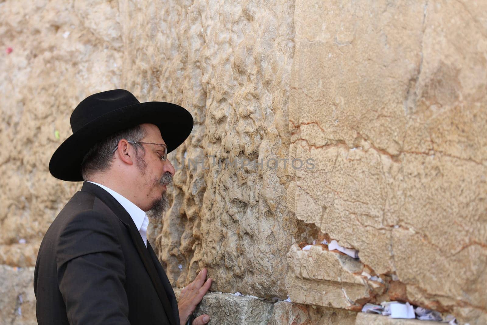 Jewish Prayer at the Western Wall in Jerusalem. Israel
