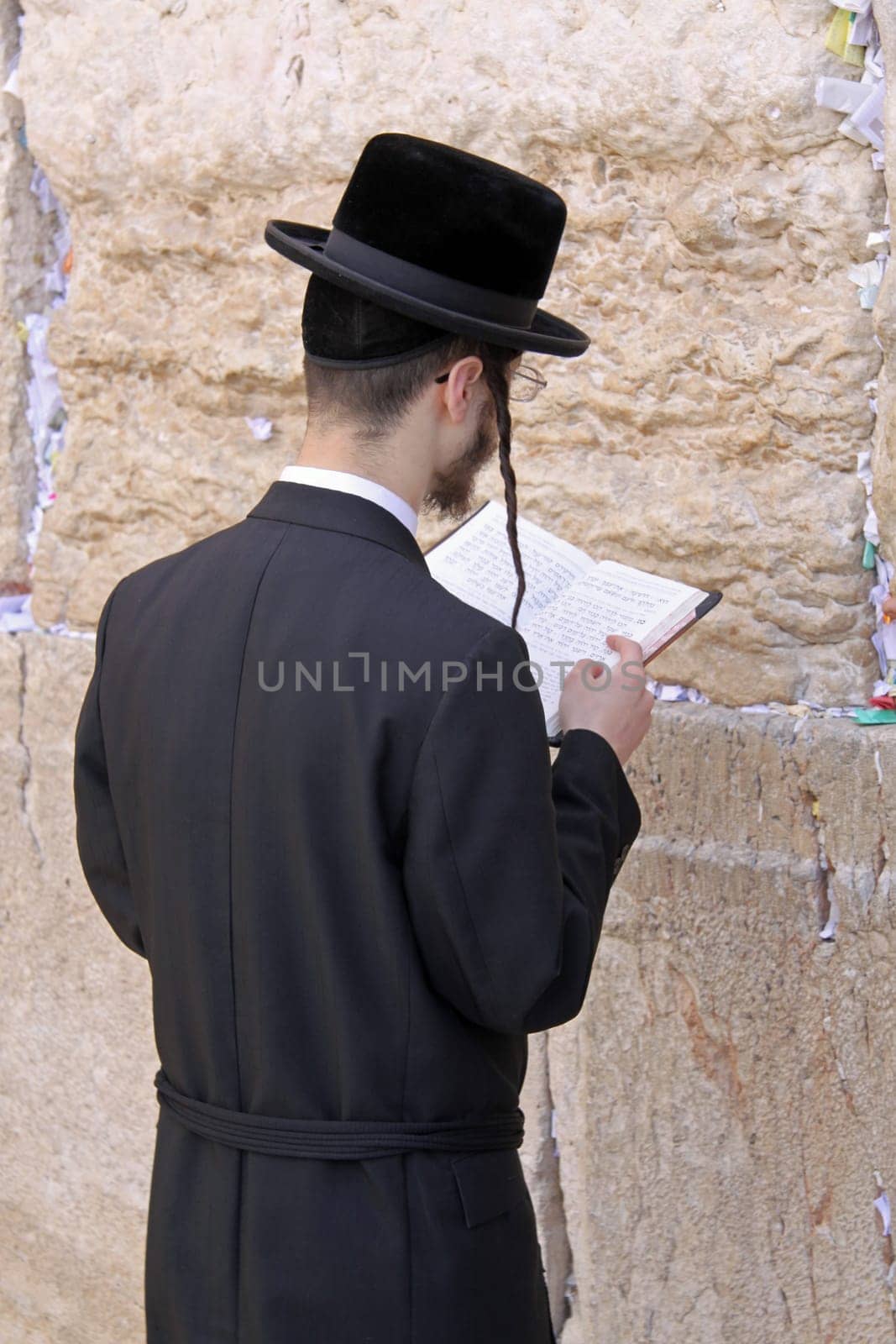 Jewish Prayer at the Western Wall in Jerusalem. Israel