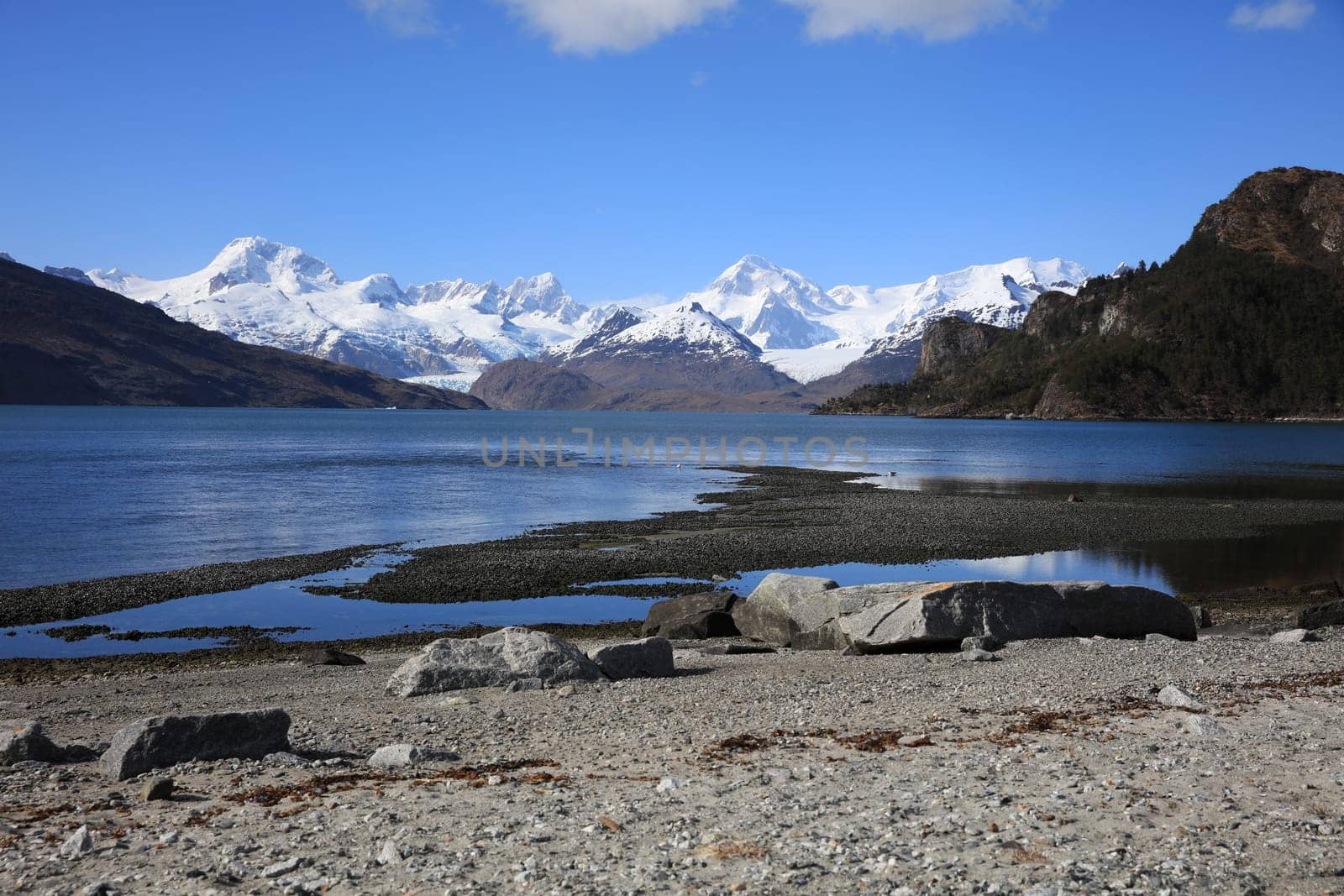 Ainsworth Bay and Marinelli Glacier in Patagonia. Chile