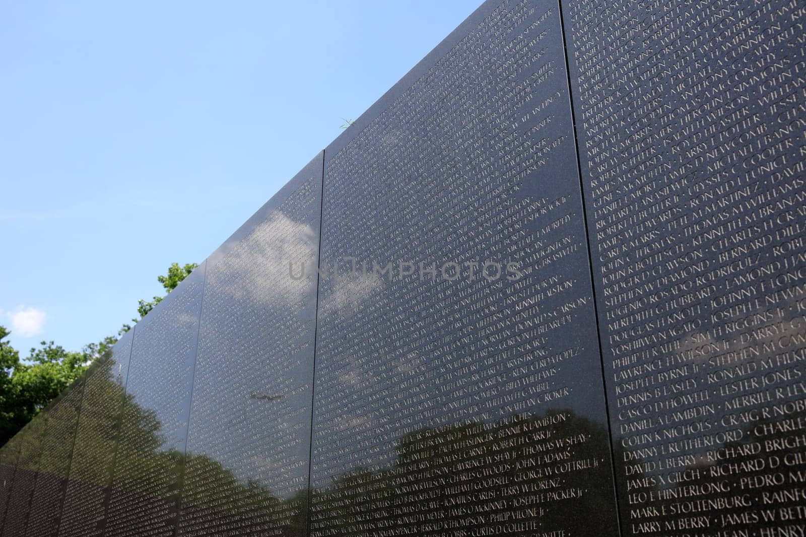 Marble Wall in the Vietnam Veterans Memorial in Washington DC. USA