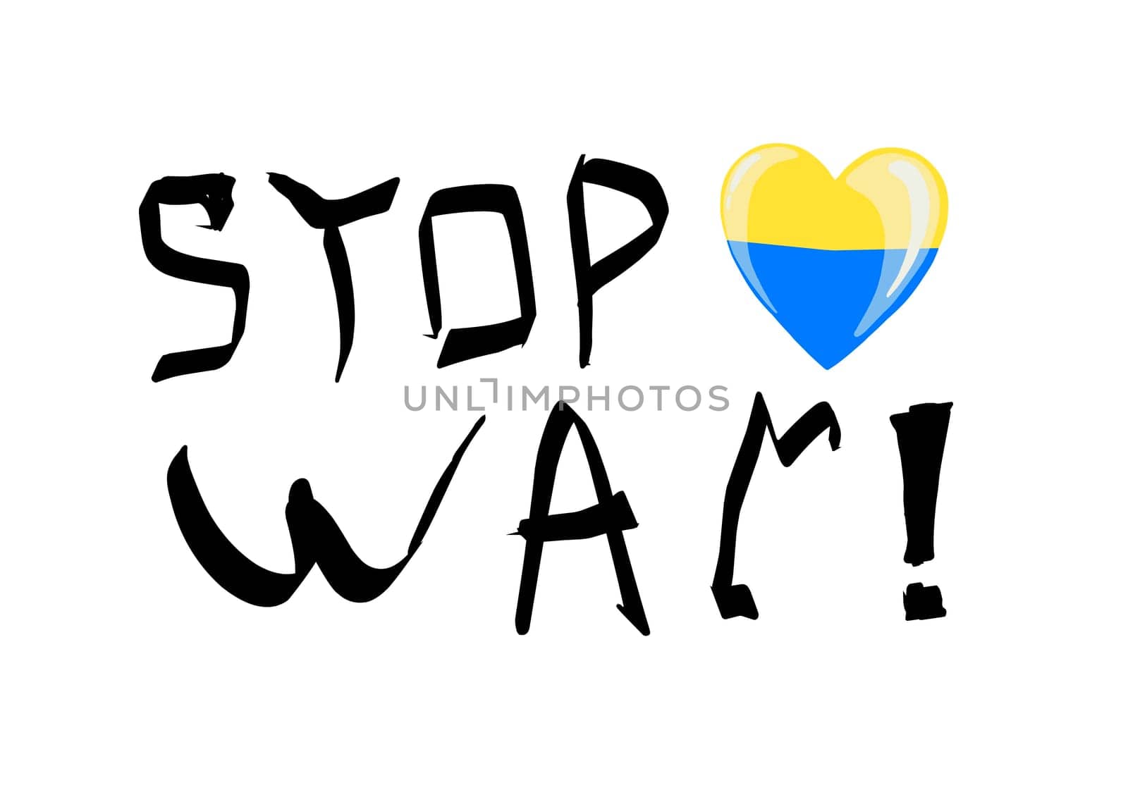The inscription in the national colors of Ukraine. Vector illustration in support of Ukraine. yellow-blue background, t-shirt print. concept to stop the war. the inscription stop the war