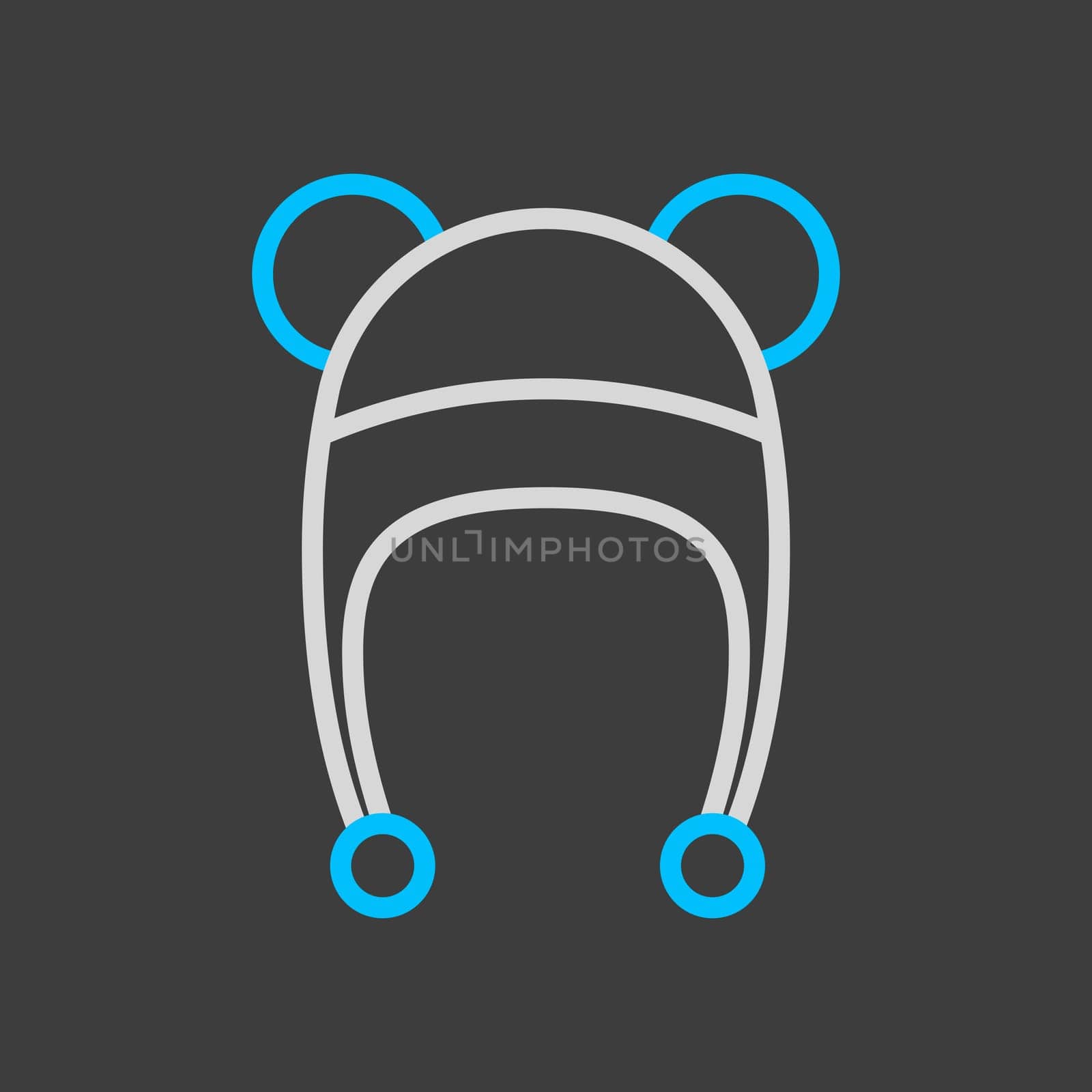 Baby hat with ears vector icon. Graph symbol for children and newborn babies web site and apps design, logo, app, UI