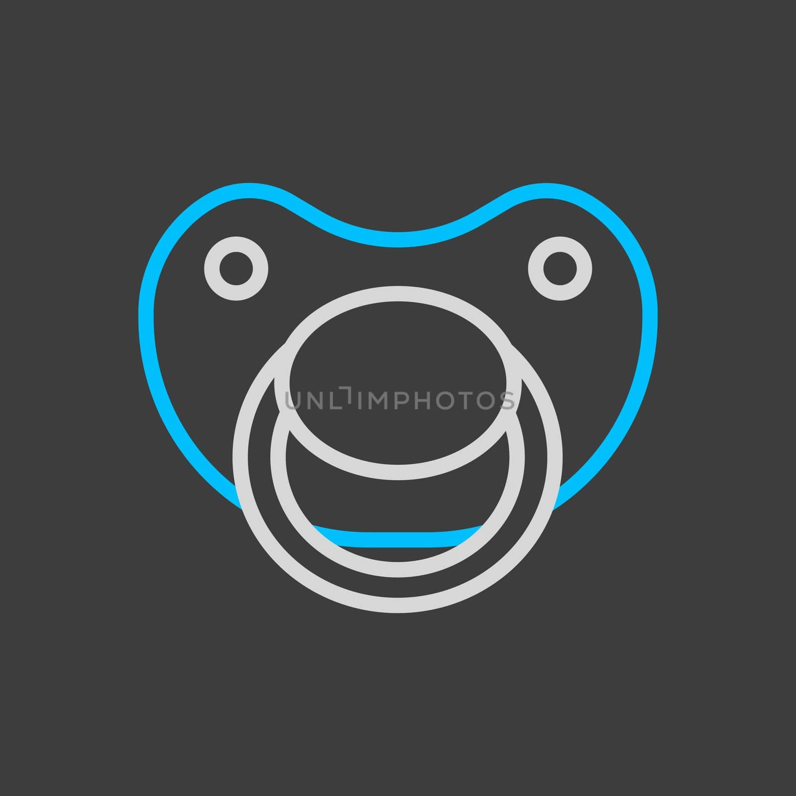 Baby dummy teat vector icon. Graph symbol for children and newborn babies web site and apps design, logo, app, UI