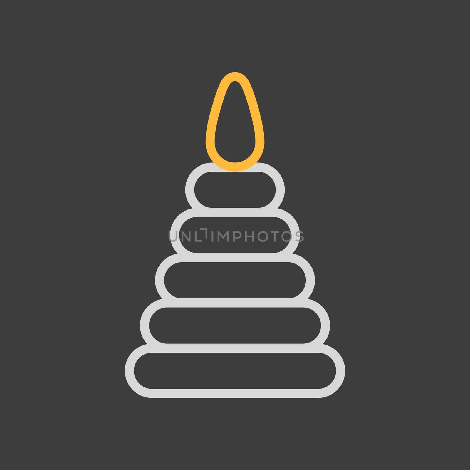 Pyramid toy vector isolated icon. Graph symbol for children and newborn babies web site and apps design, logo, app, UI