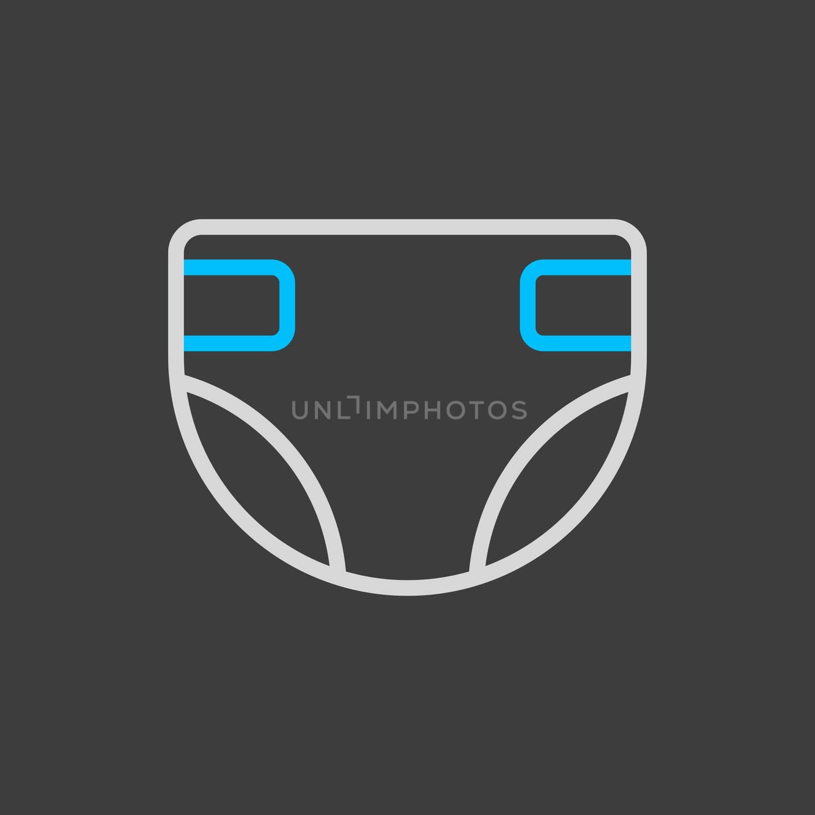 Diaper design vector isolated icon. Graph symbol for children and newborn babies web site and apps design, logo, app, UI