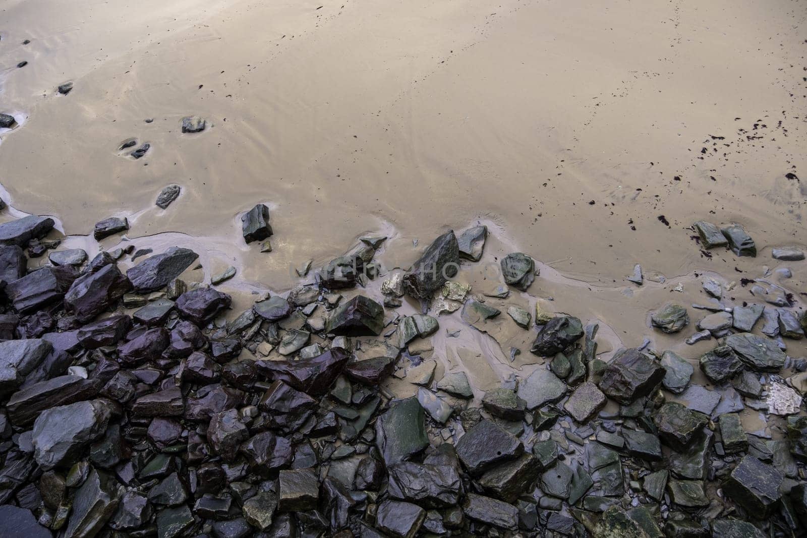 Stones in sand beach, nature and landscape, sea