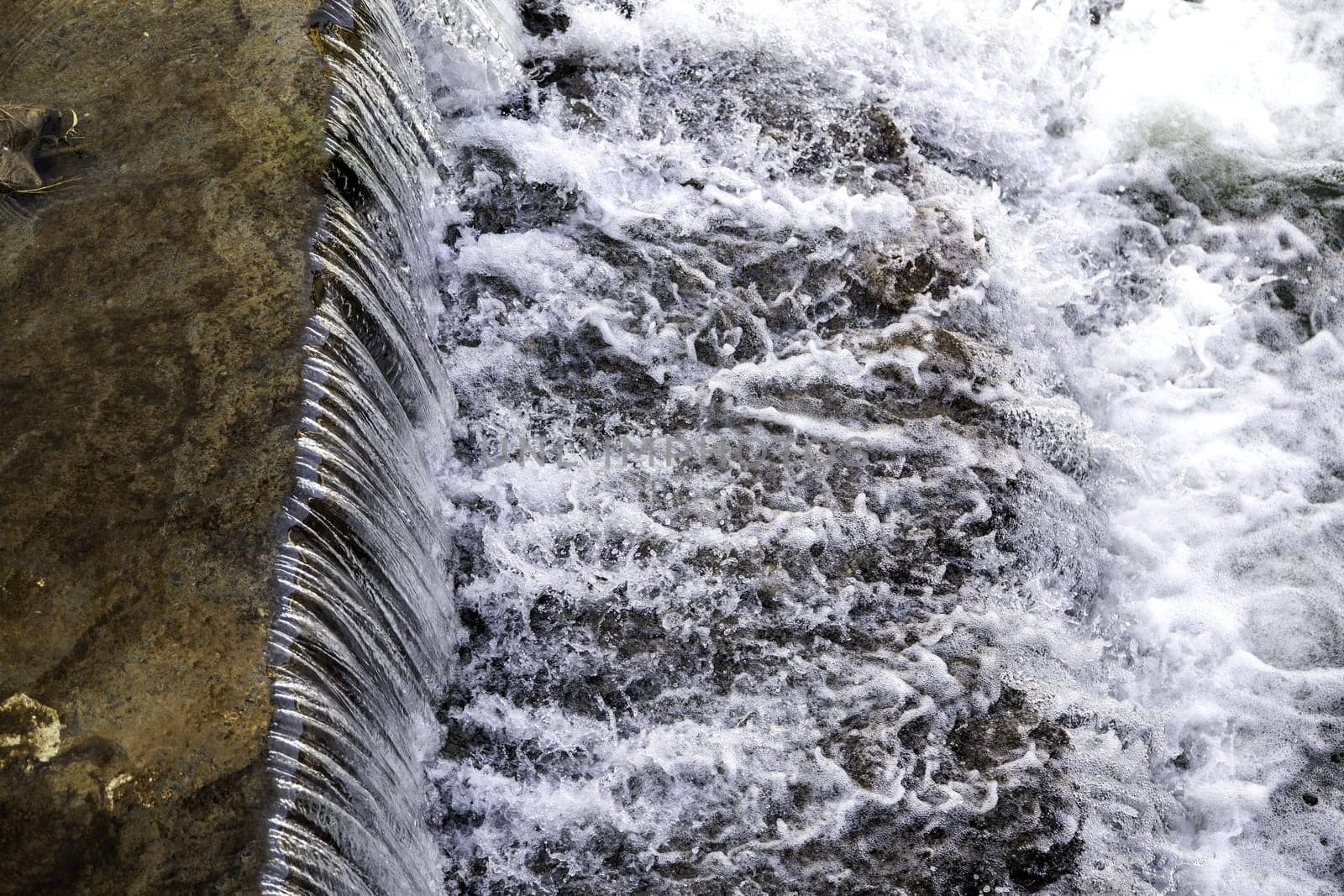 Waterfall in natural river, spring water, landscape